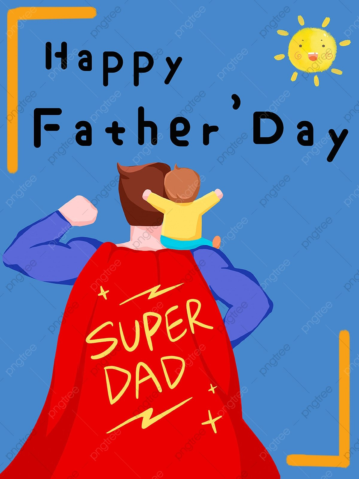 Fathers Day Superman Child Sun Blue Red Warm Little Red Book for Superman Father Day Card Printable