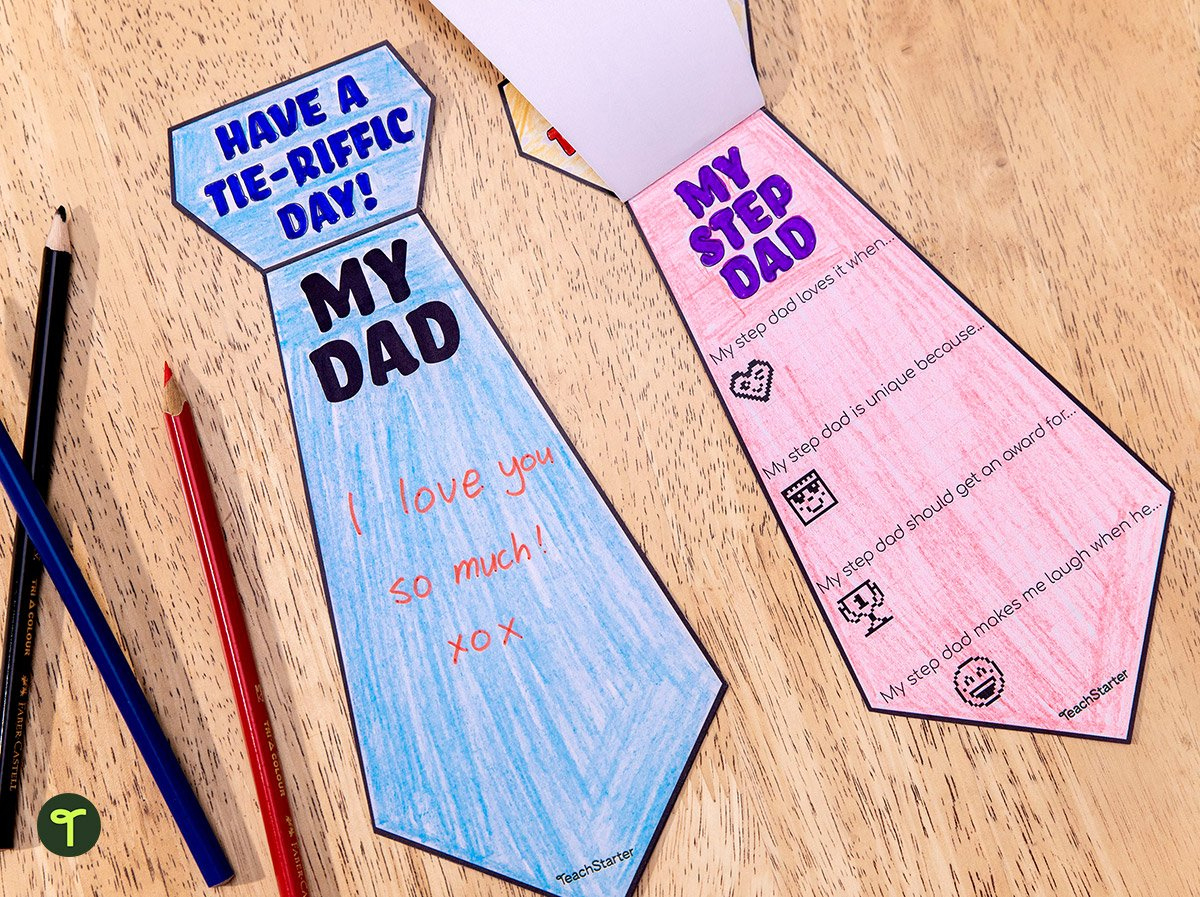 Father&amp;#039;S Day Tie Template Upper Years | Teach Starter with Father&amp;amp;#039;s Day Tie Card Template Printable