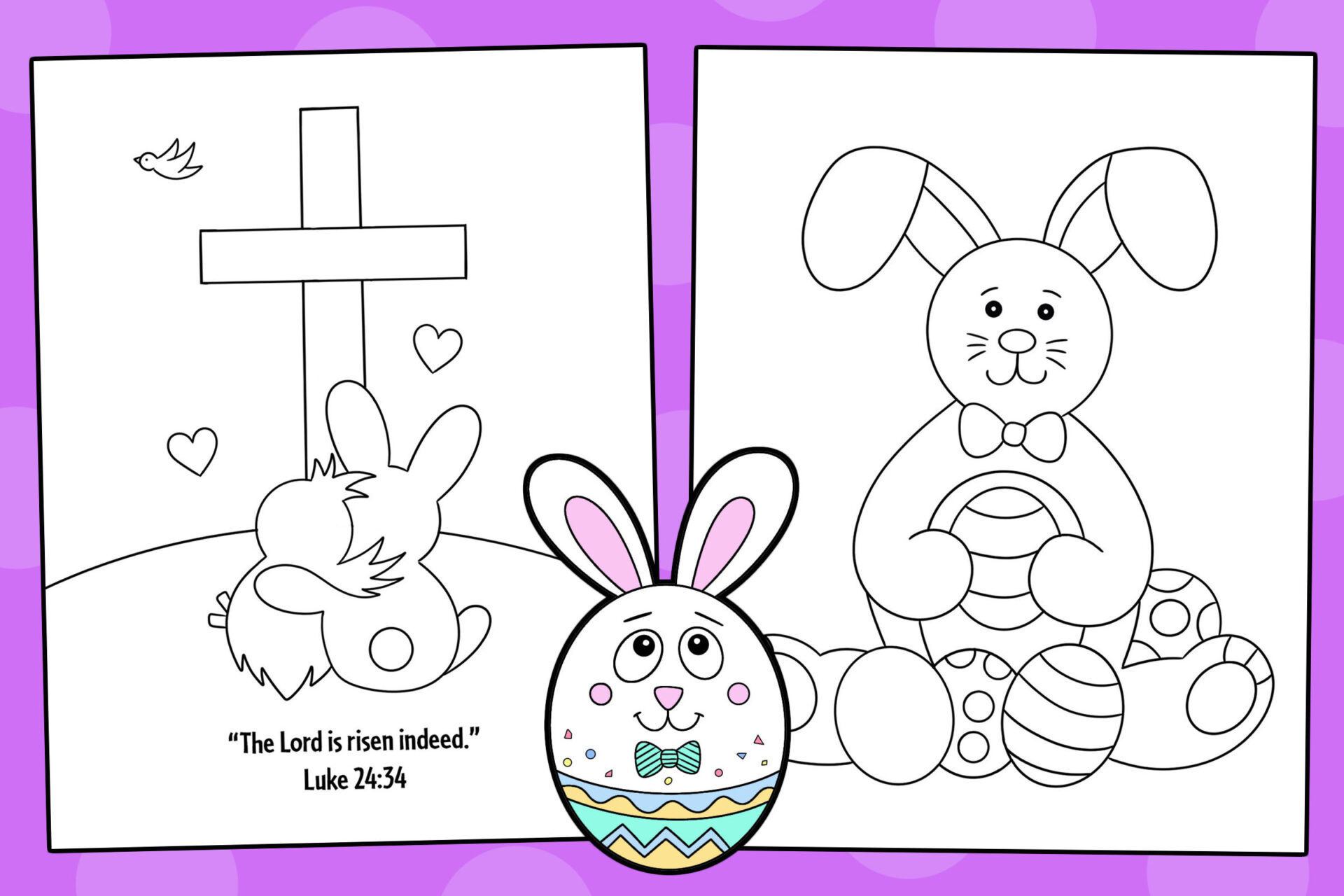 Free Happy Easter Coloring Pages For Kids! ⋆ The Hollydog Blog for Easter Card Colouring Printables