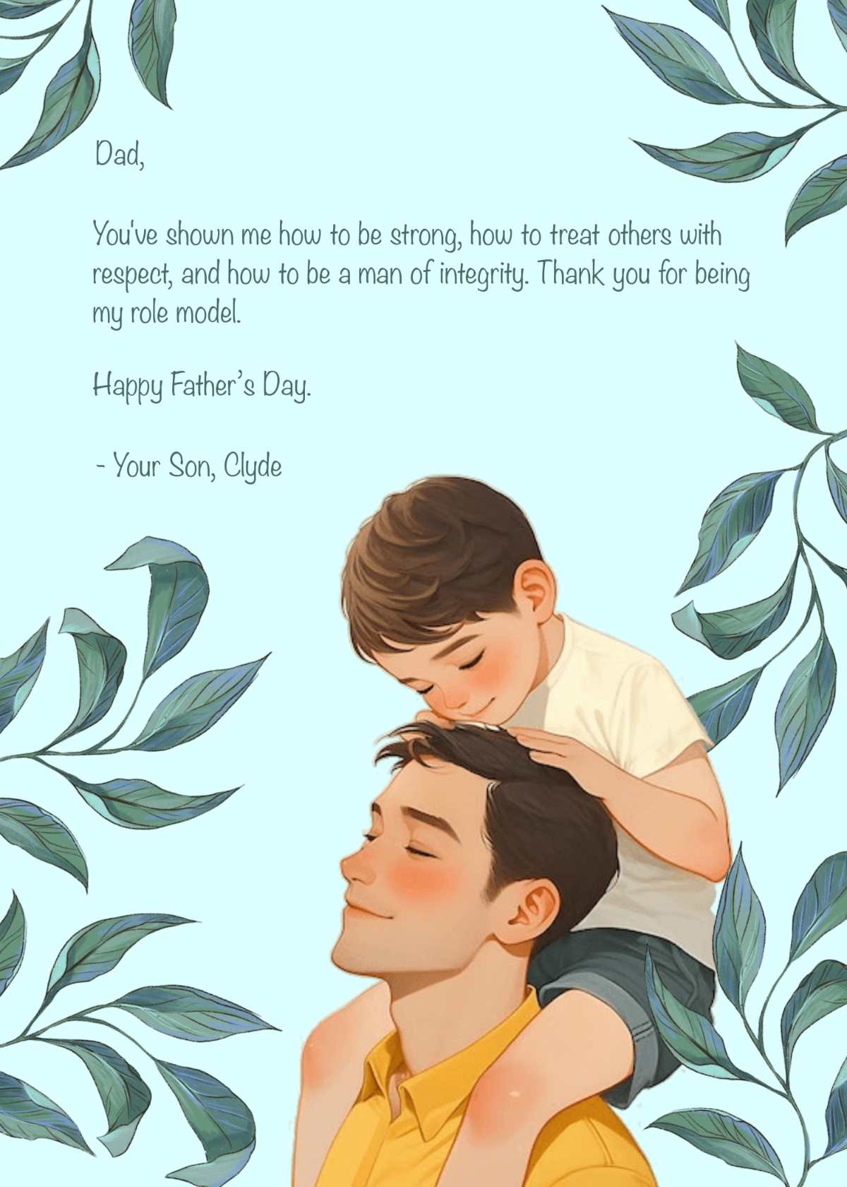 Free Happy Father&amp;#039;S Day To My Son Image Template To Edit Online throughout Free Printable Father&amp;#039;S Day Cards For My Son