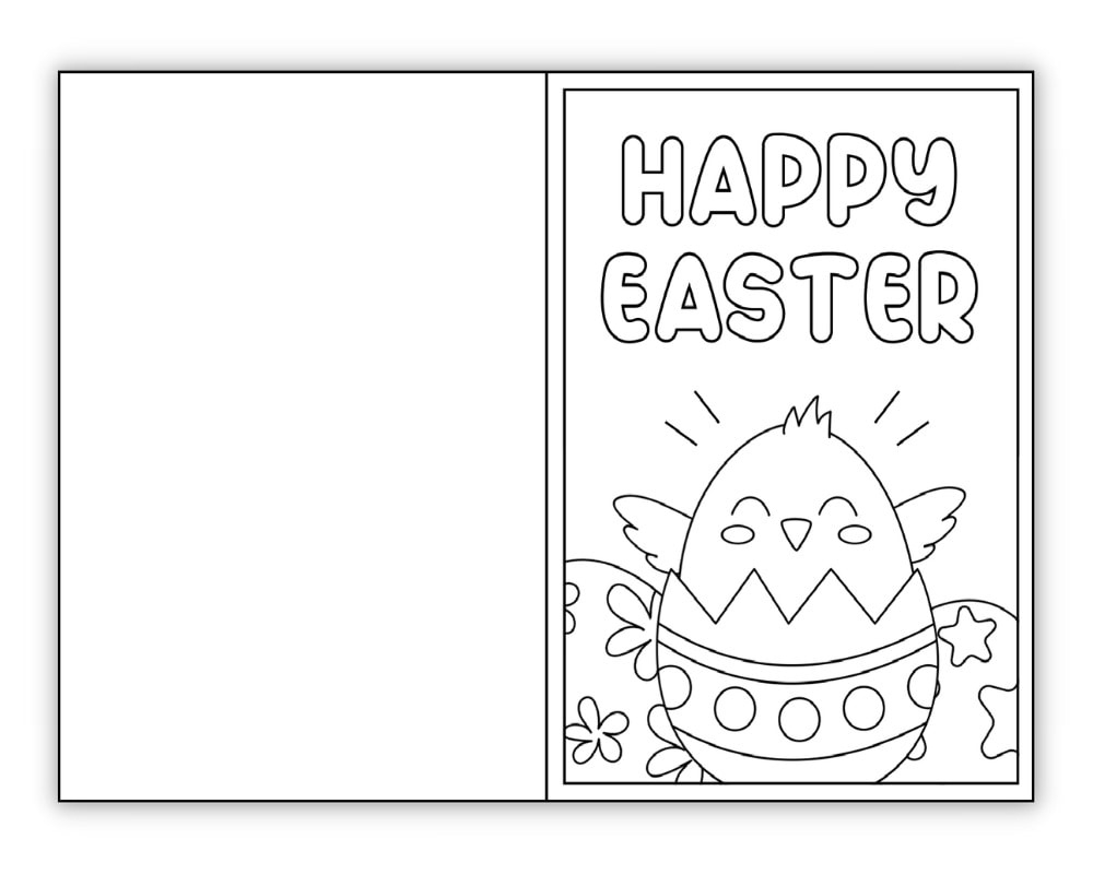 Free Printable Easter Cards To Color (Perfect For Kids!) - The for Easter Card Colouring Printables