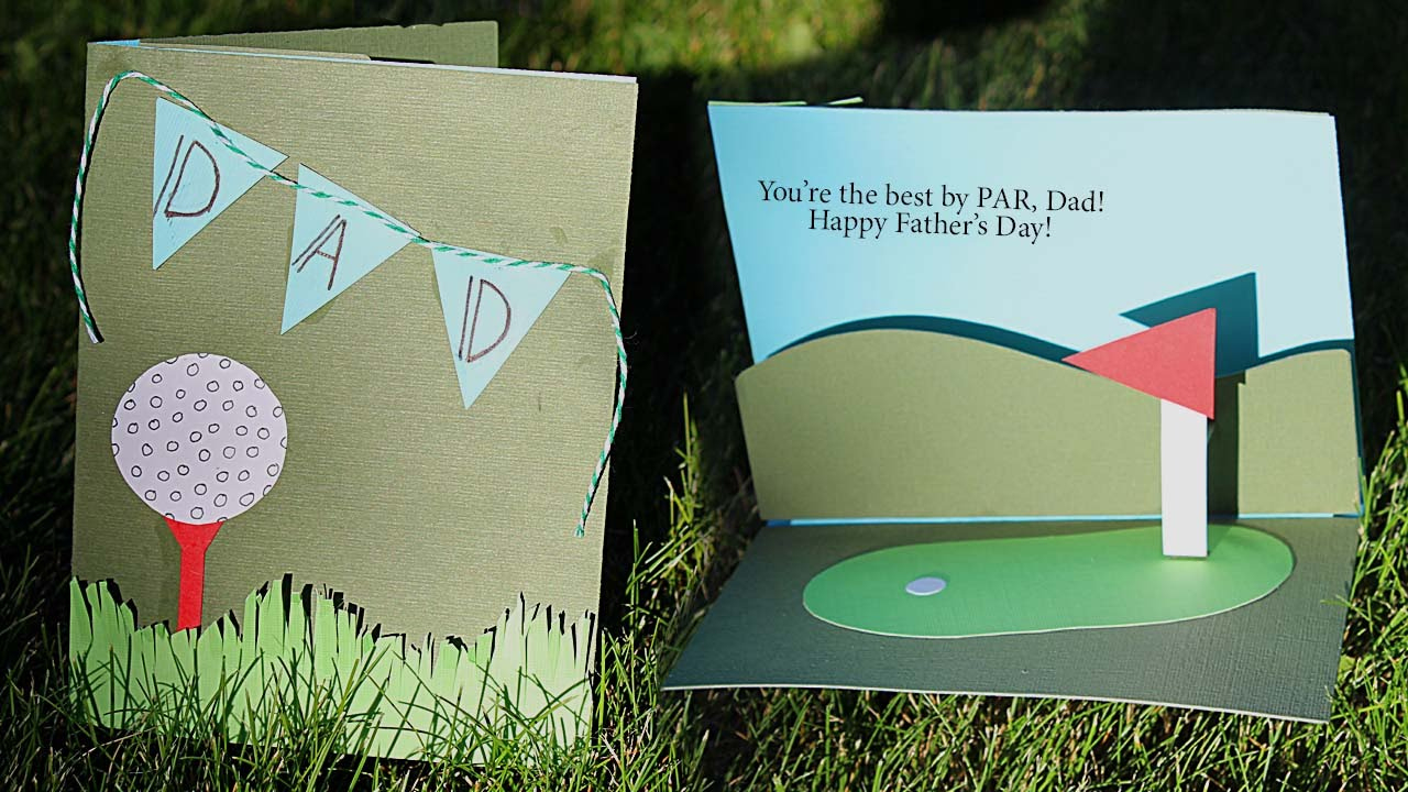 Golf Themed Pop-Up Card Tutorial ⛳️ | Father&amp;#039;S Day Crafts in Printable Father&amp;amp;#039;s Day Card Golf
