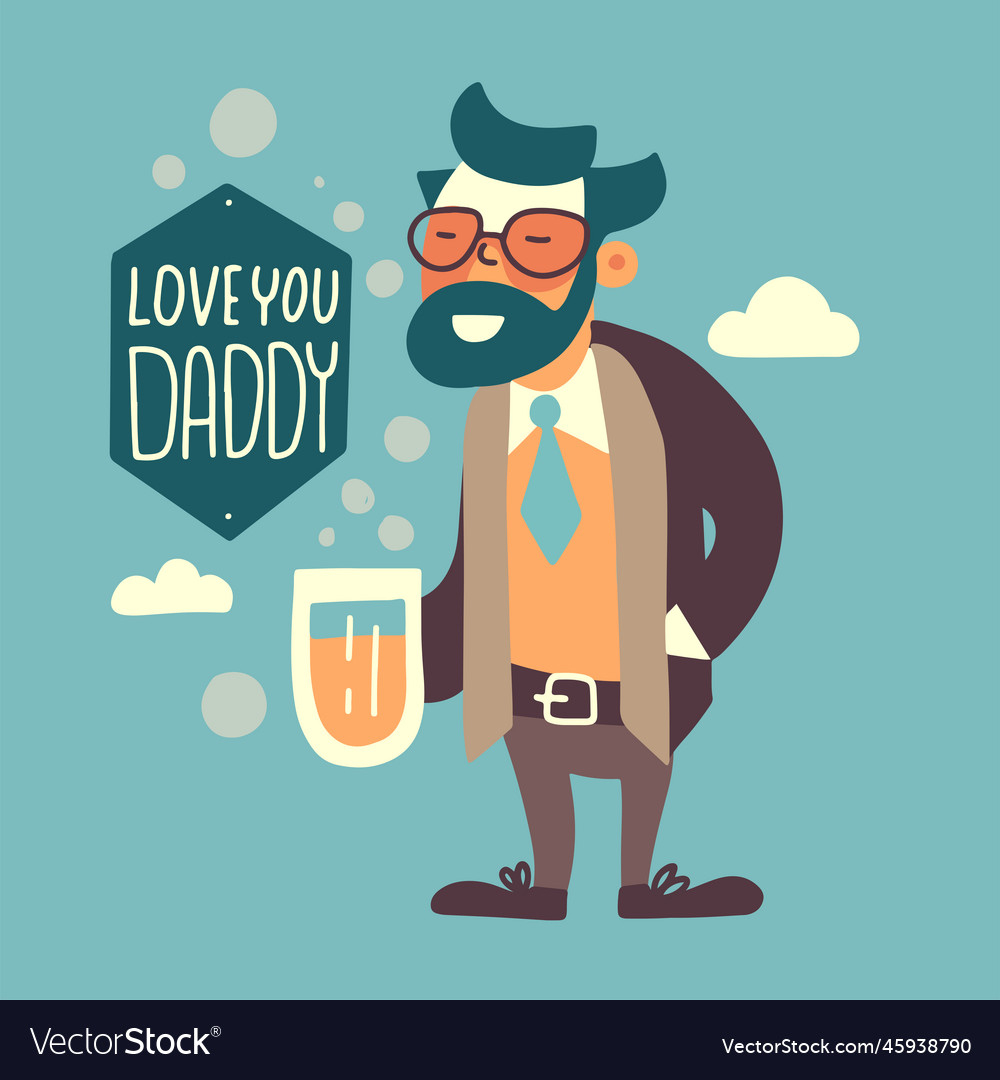 Happy Father S Day Greeting Card Template Vector Image with Printable Father&amp;#039;S Day Greeting Cards