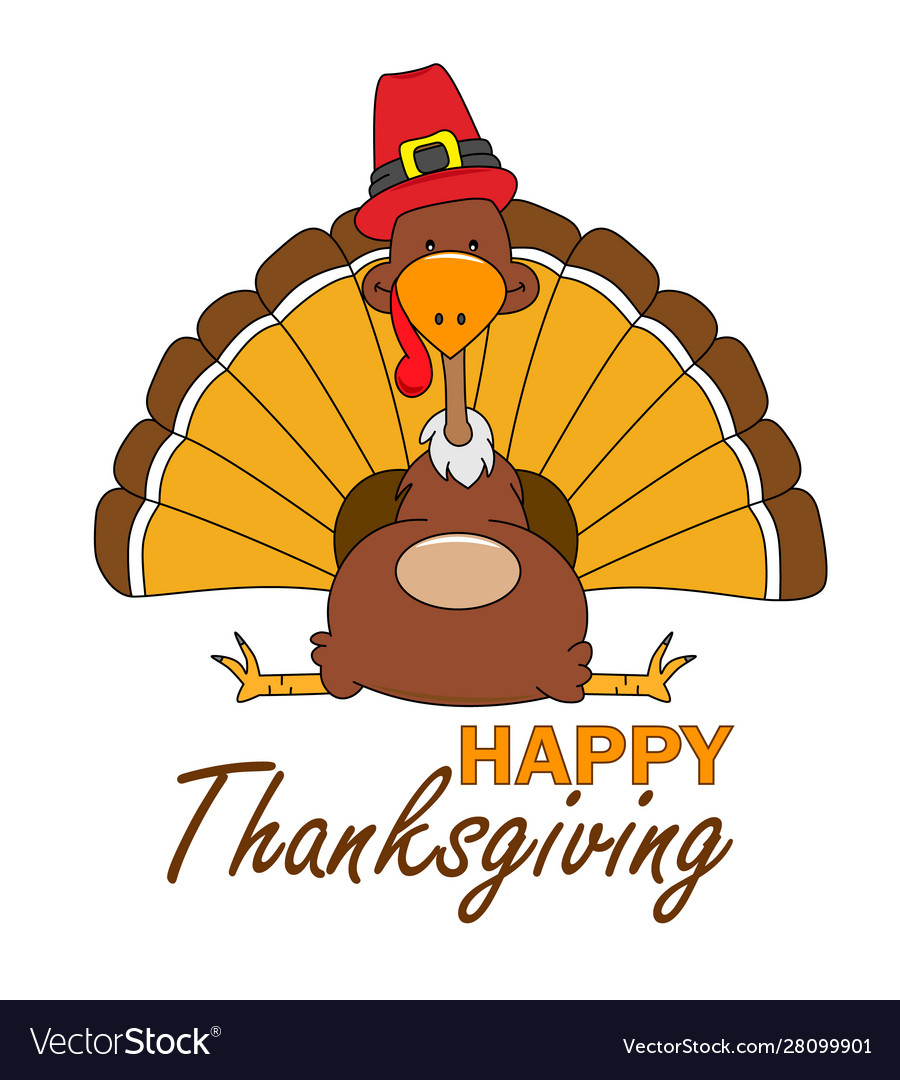 Happy Thanksgiving Card Funny Turkey Royalty Free Vector in Free Funny Thanksgiving Cards