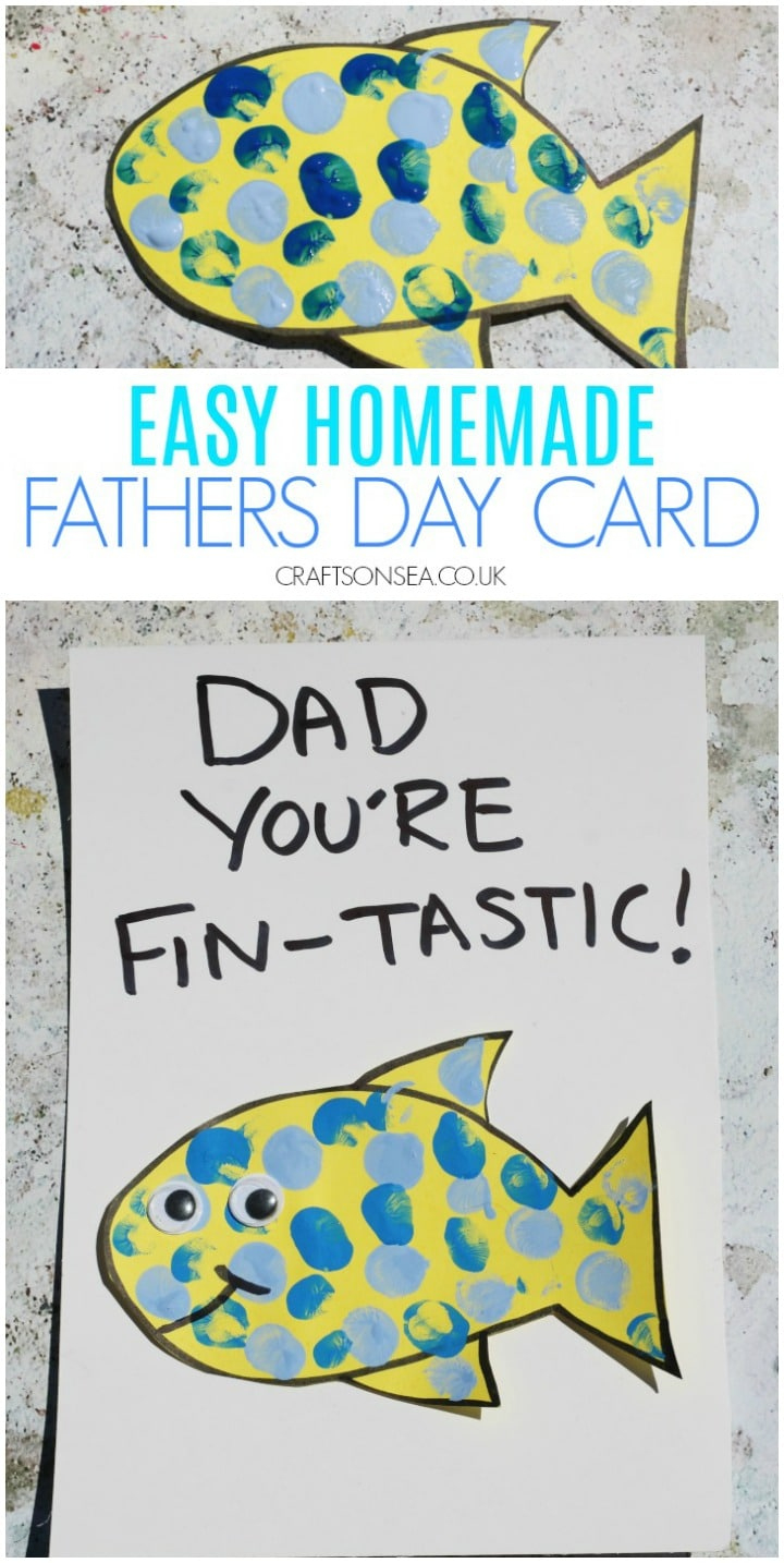 Homemade Fathers Day Cards: Finger Painting Fish - Crafts On Sea pertaining to Printable Fishing Father&amp;#039;S Day Card