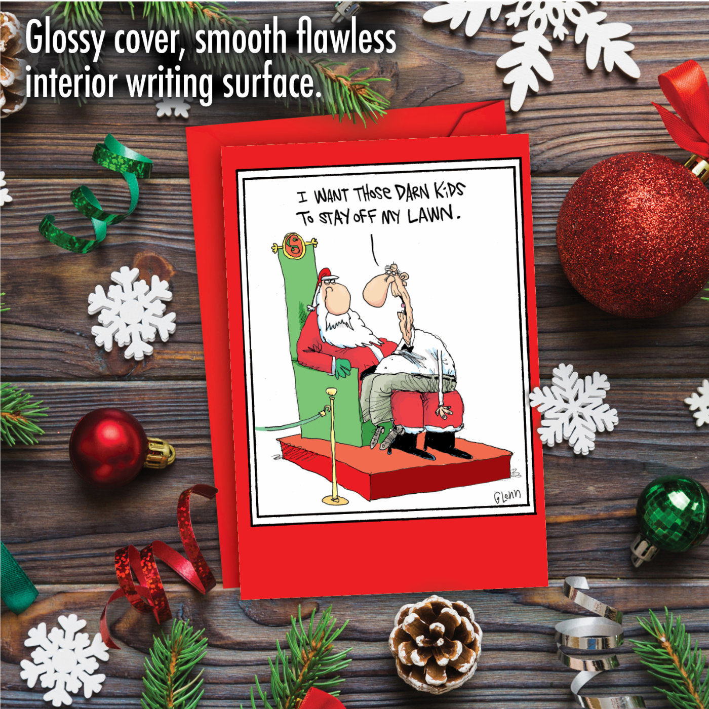 Kids Off The Lawn: Humor Christmas Greeting Card pertaining to Funny Christmas Cards Messages