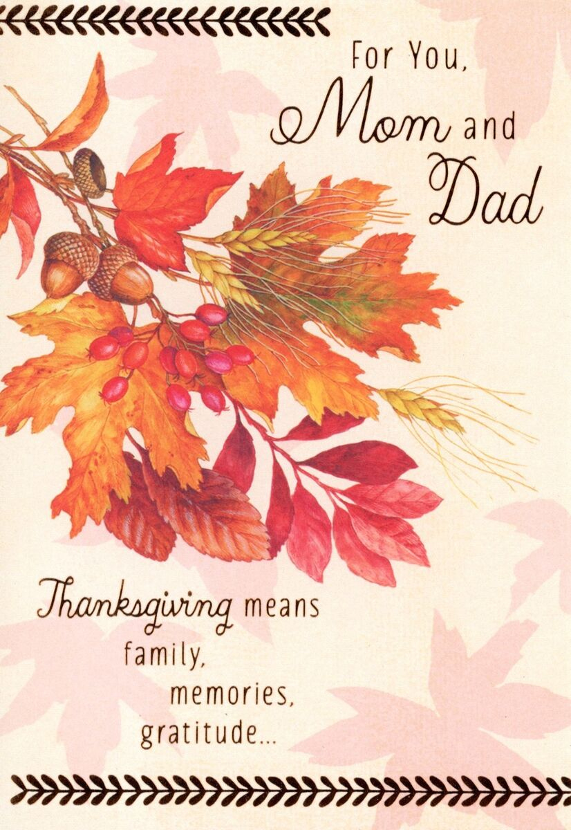 Loving Thanksgiving Card For Mom &amp;amp; Dad, Family Memories throughout Thanksgiving Family Cards