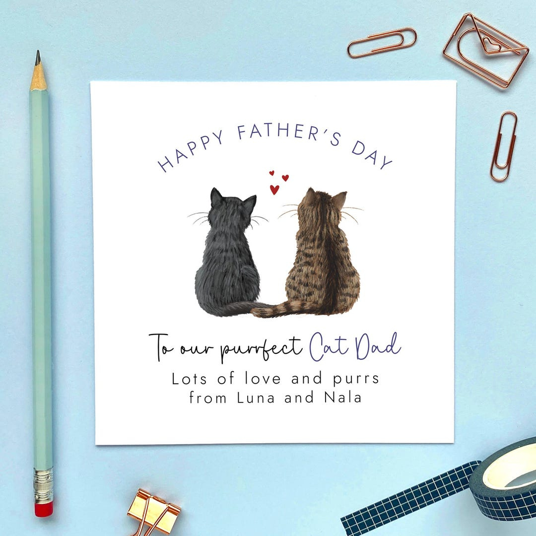 Personalised Choose The Cats Father&amp;#039;S Day Card, From Two Cats, For for Printable Father&amp;amp;#039;s Day Card From Cat