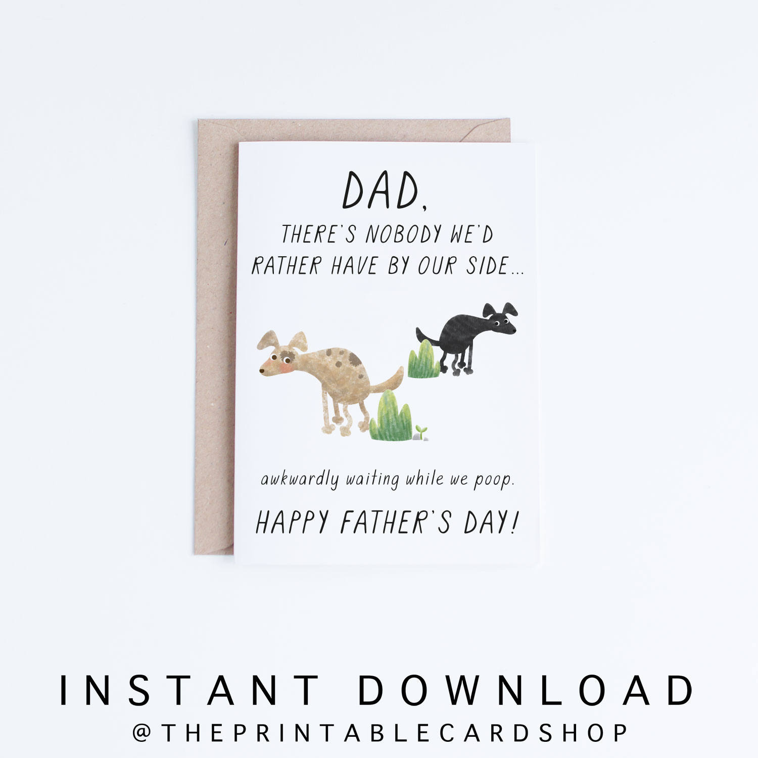Pet Dad Printable, Fathers Day Cards Instant Download, Funny Dad in Printable Father Day Cards From Dogs