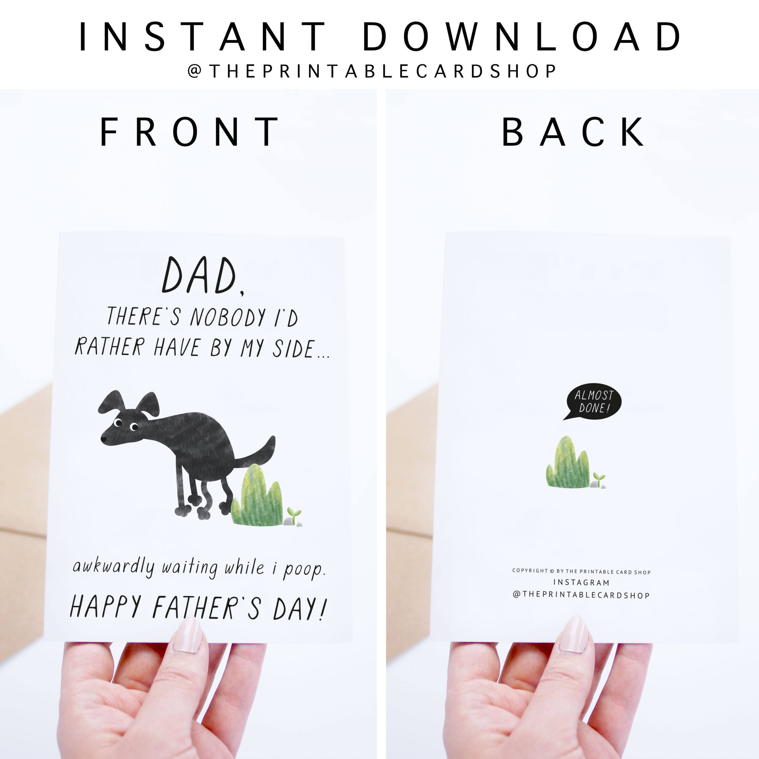 Pet Dad Printable, Fathers Day Cards Instant Download, Funny Dad pertaining to Happy Father Day Cards Printable From Pet