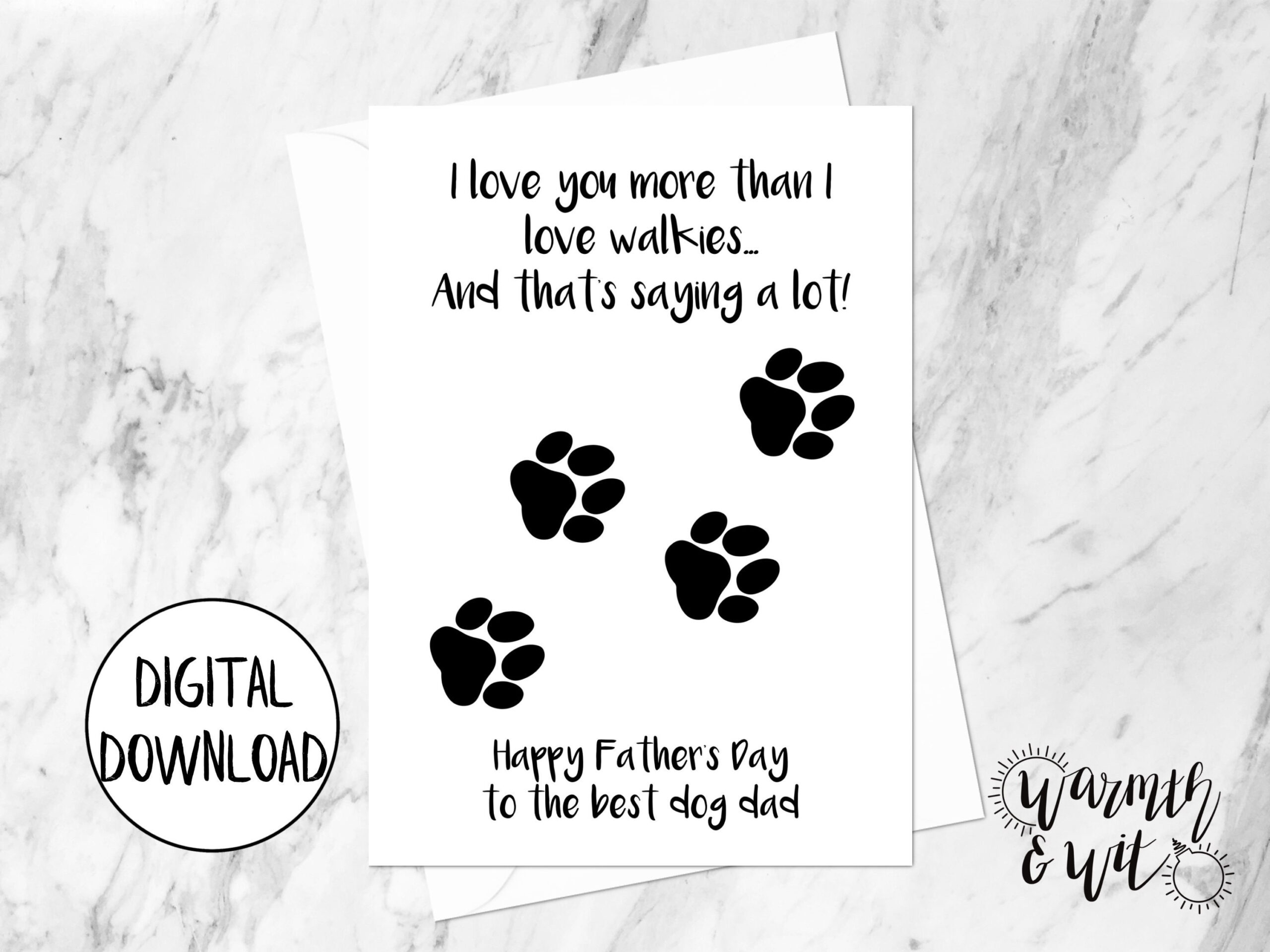 Printable Father&amp;#039;S Day Card From Dog, Dog Dad Card, Digital Card intended for Printable Father Day Cards From Dogs