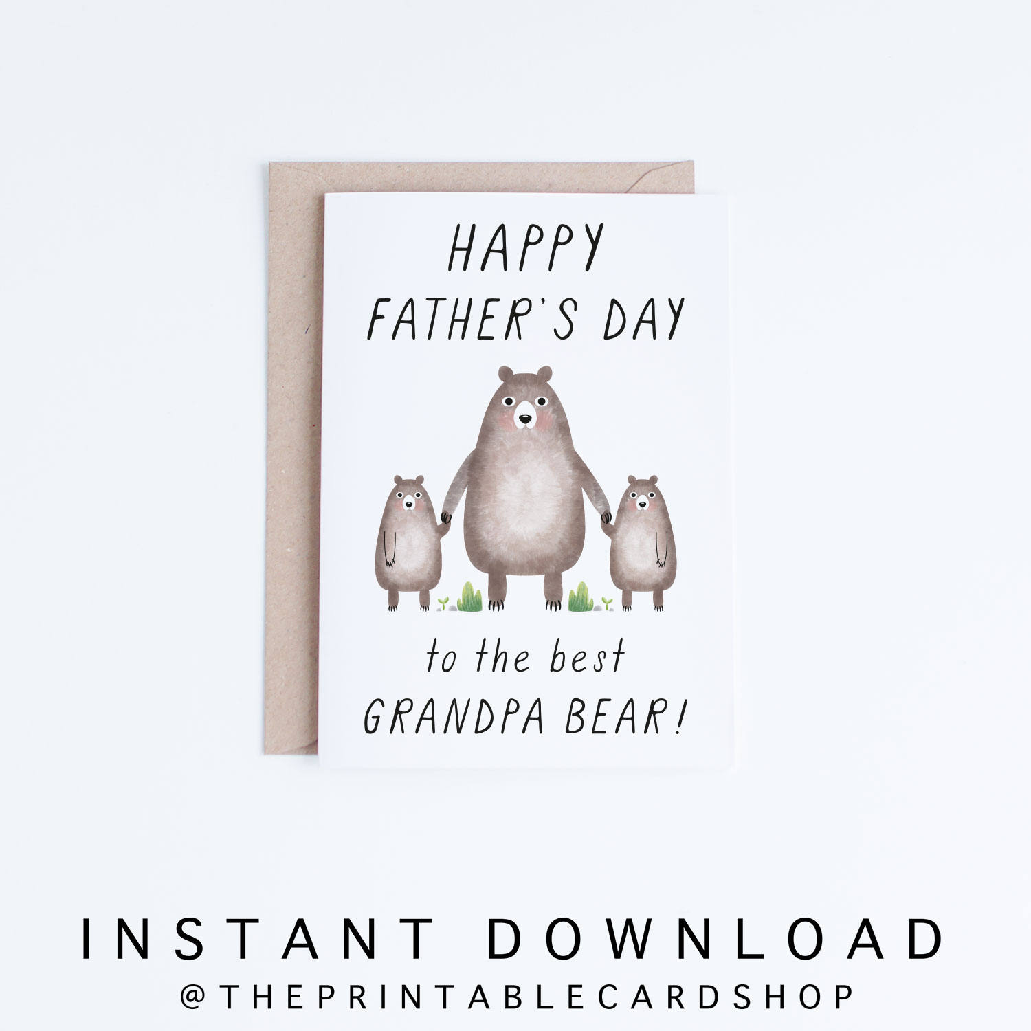 Printable Fathers Day Cards For Grandpa, Grandpa Bear Father&amp;#039;S Day inside Father&amp;#039;S Day Card Printable Grandpa