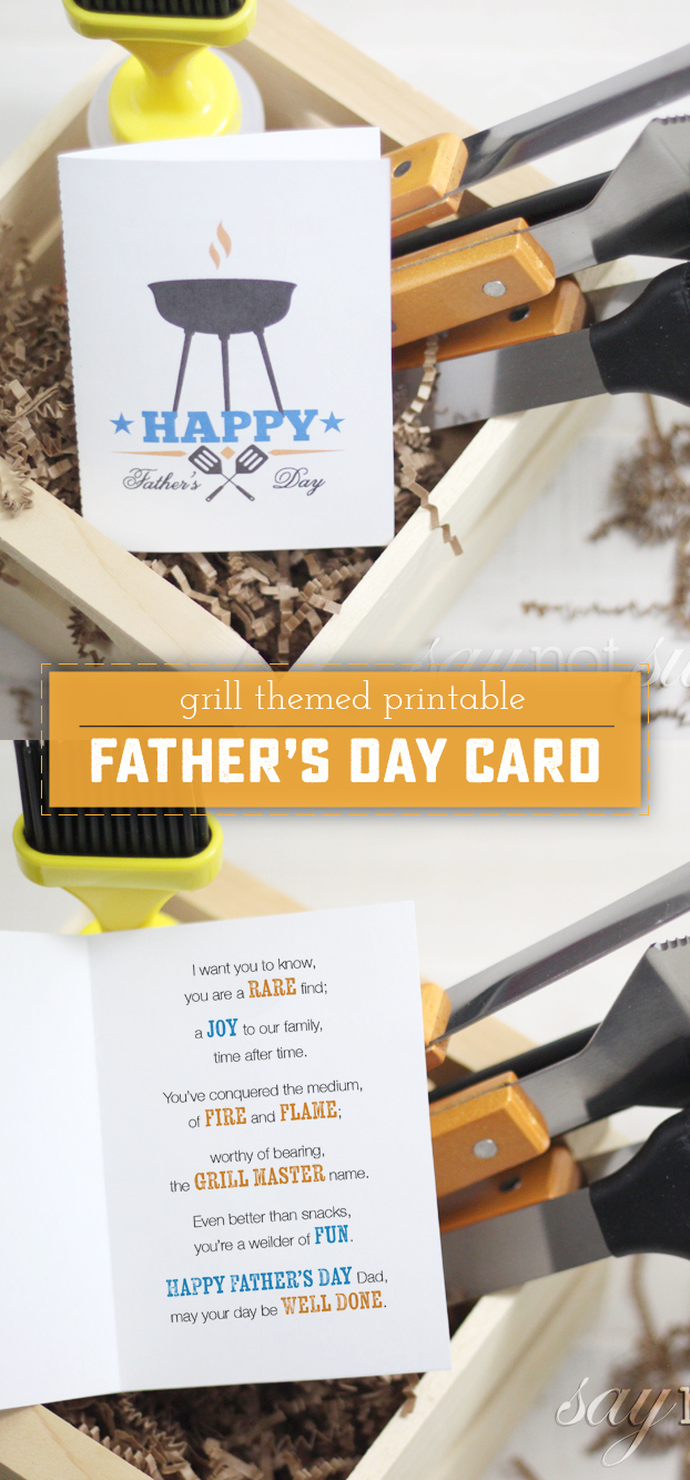 Printable Grill Themed Father&amp;#039;S Day Card - Sweet Anne Designs with regard to Printable Father&amp;#039;S Day Card With Campfire