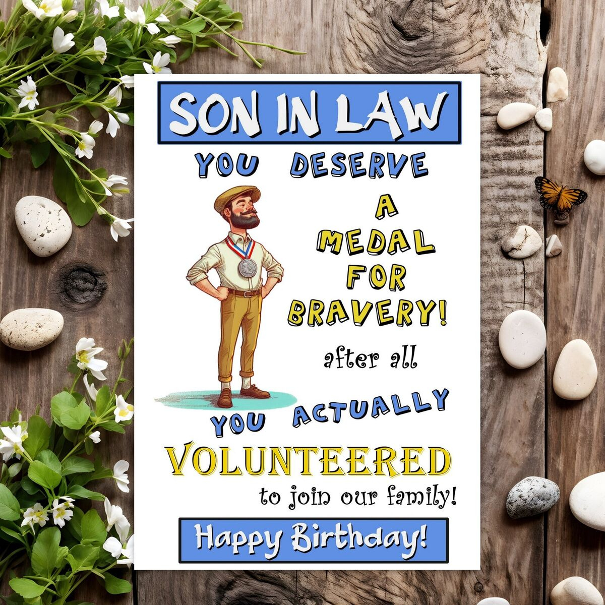 Son In Law Funny Birthday Card Rude Joke Humour For Him Men Male - Medal in Printable Father&amp;amp;#039;s Day Card For Son In Law