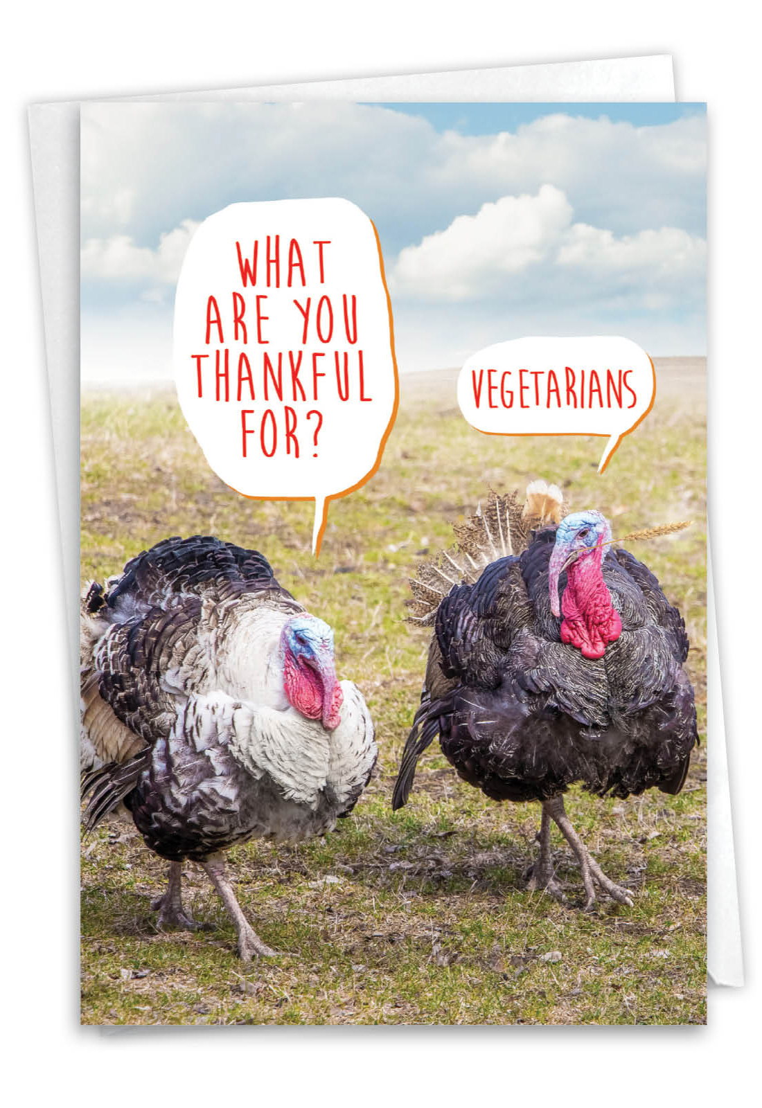 Thankful For Vegetarians: Funny Thanksgiving Greeting Card - Turkey for Free Funny Thanksgiving Cards