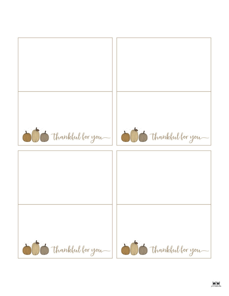 Thanksgiving Place Cards - 15 Free Printable Sets | Printabulls with Free Printable Place Cards Thanksgiving