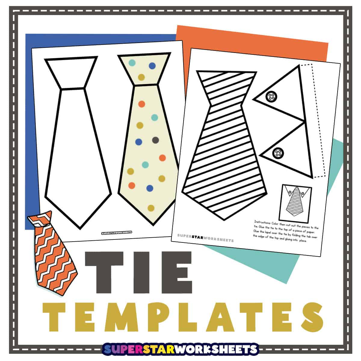Tie Template (Free Printables) - Superstar Worksheets for Printable Father&amp;#039;S Day Tie Card