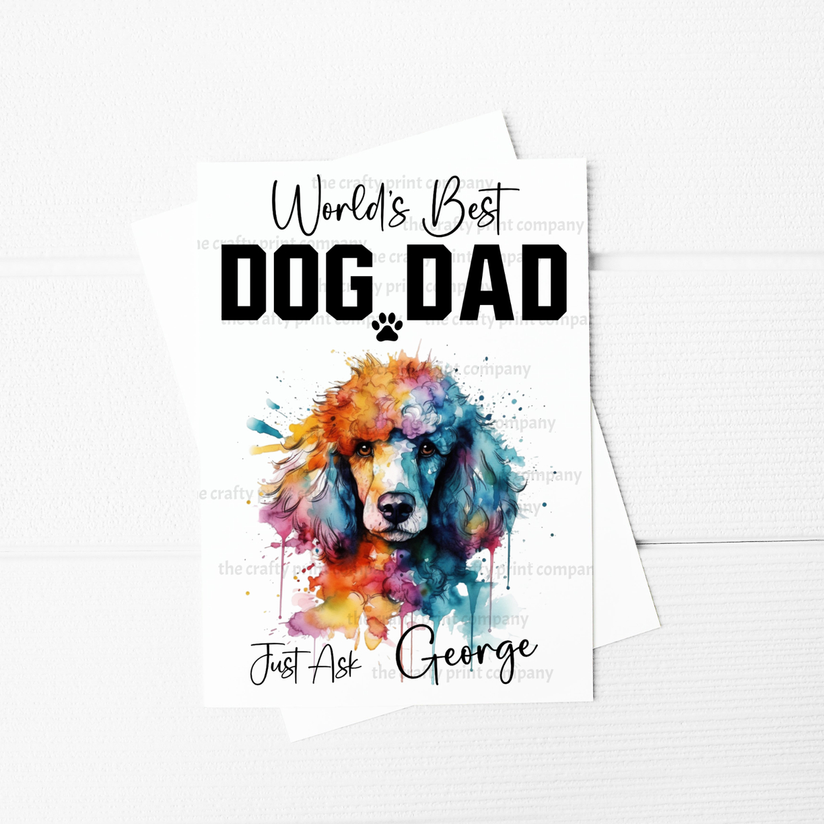 World&amp;#039;S Best Dog Dad Poodle A5 Card, Fathers Day Card From The Dog with regard to Printable Father&amp;amp;#039;s Day Cards From Dog