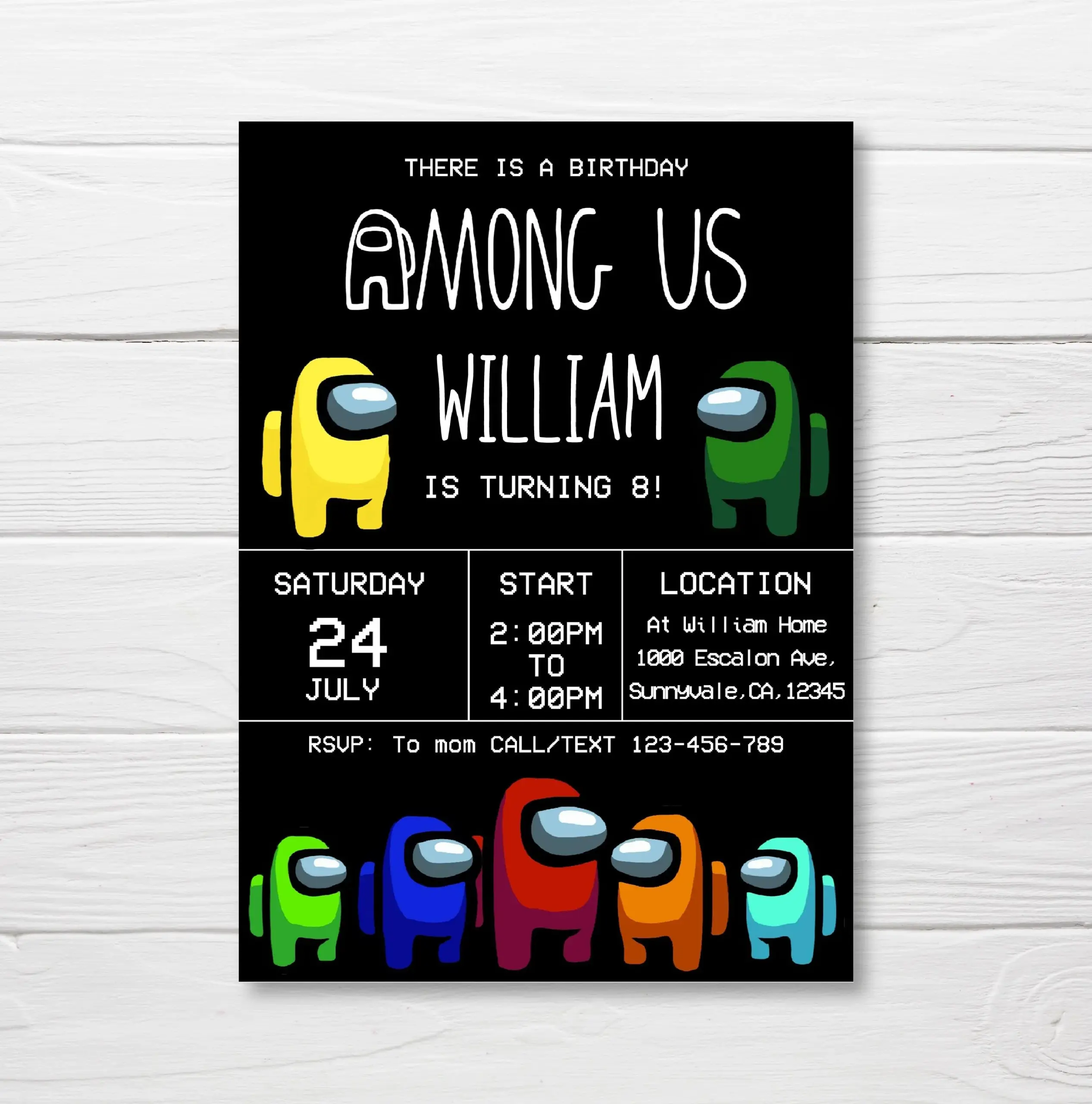 Among Us Party Invitation Among Us Party Invitation