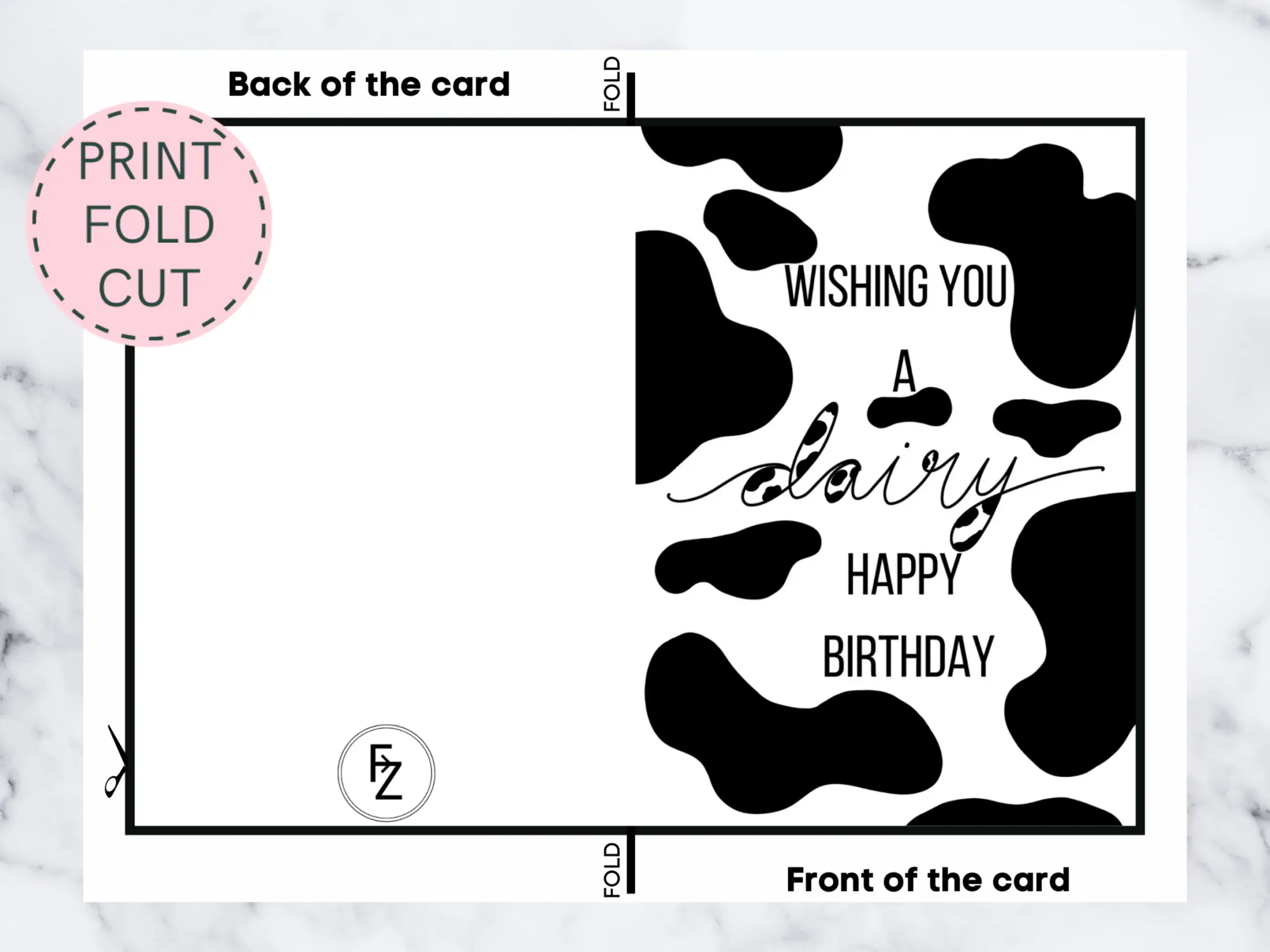 Cow Birthday Card Printable Birthday Cow Birthday Card Printable Birthday