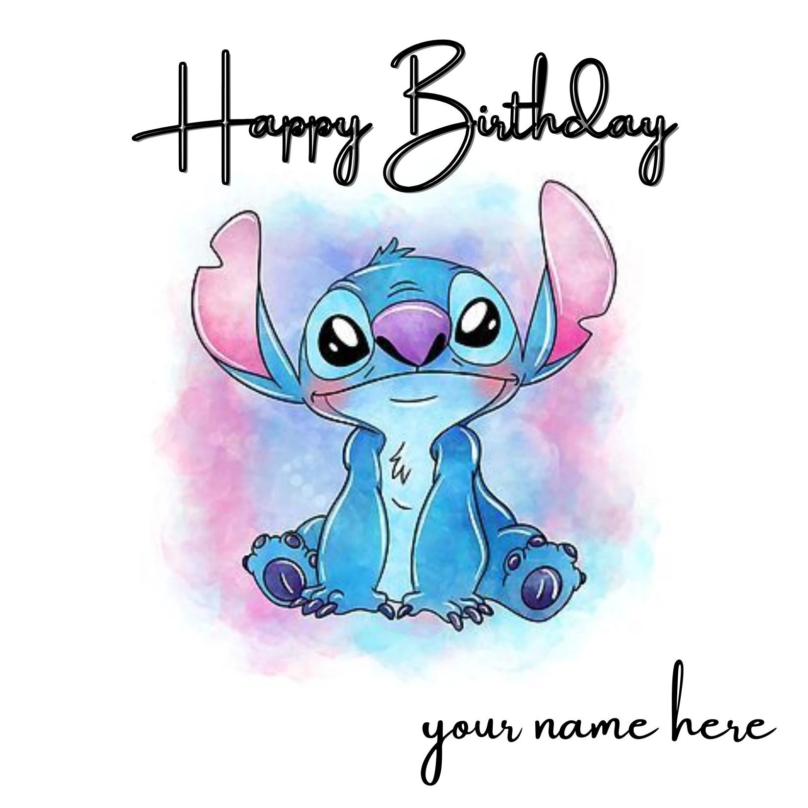 Editable Happy Birthday Stitch Card Editable Happy Birthday Stitch Card