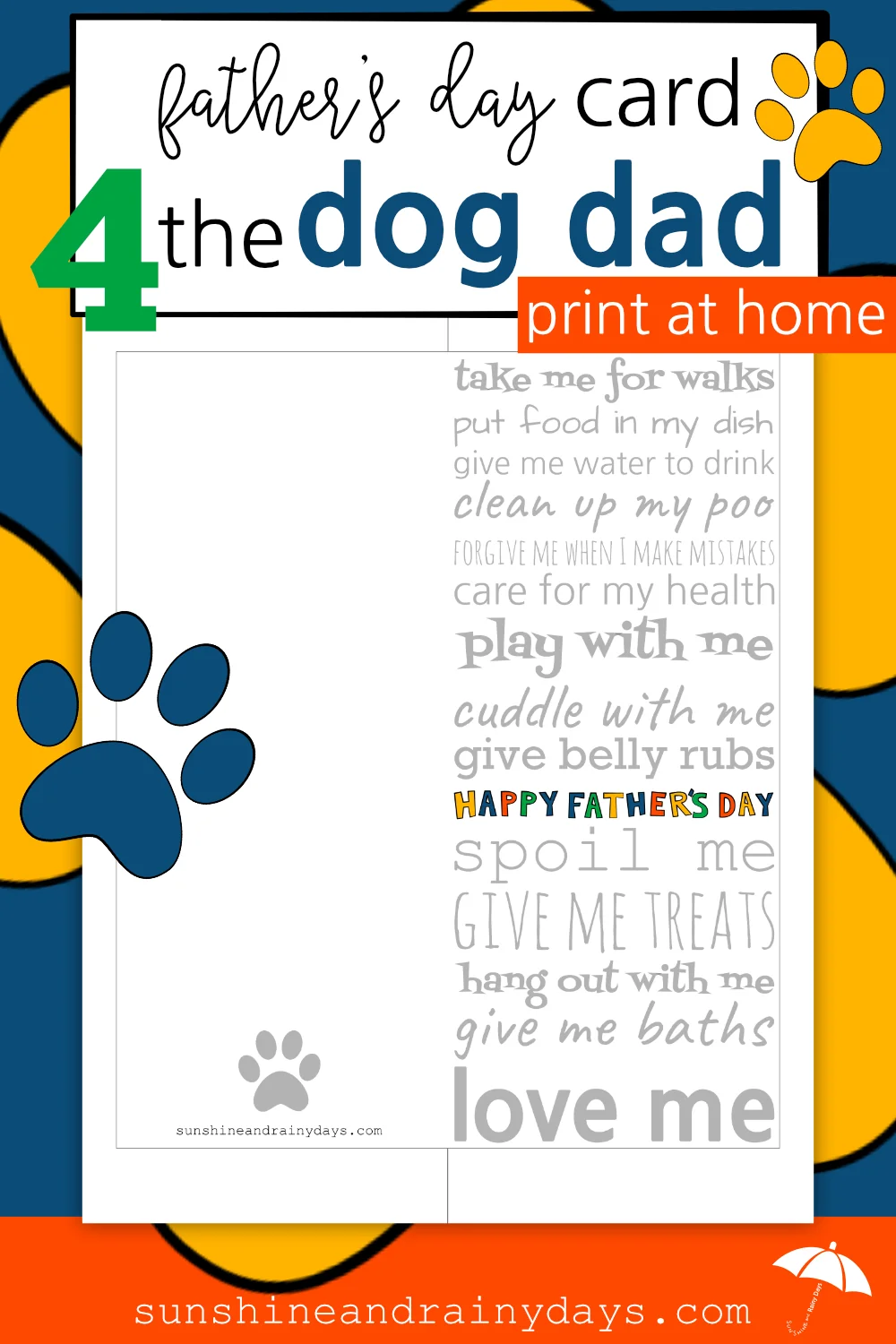 Fathers Day Card For The Dog Dad