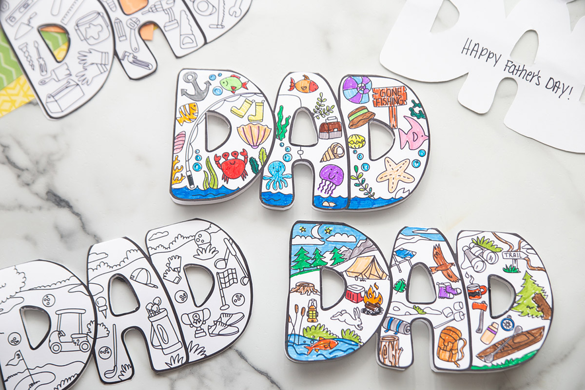 Fathers Day Card To Color Fathers Day Card To Color