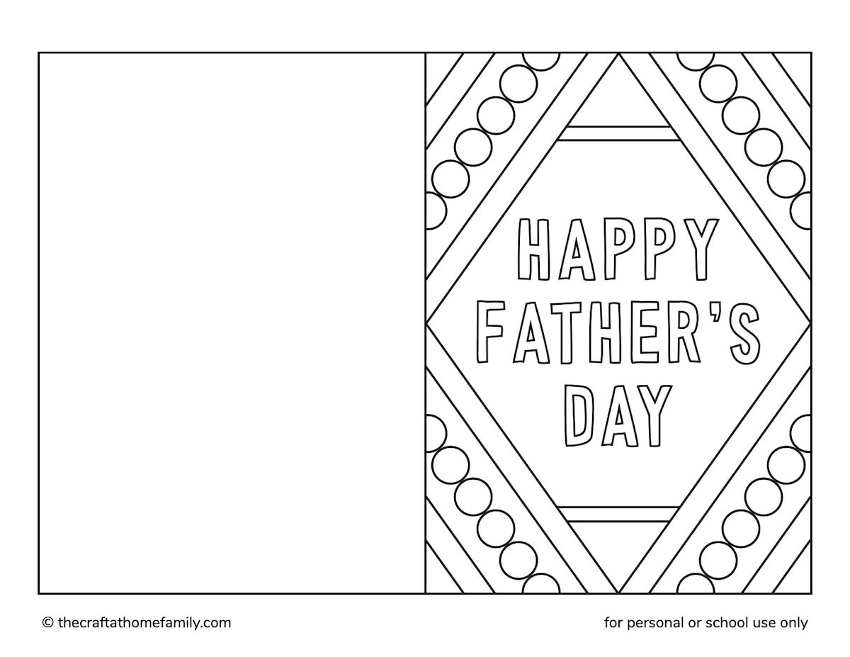 Free Printable Fathers Day Card To Colour