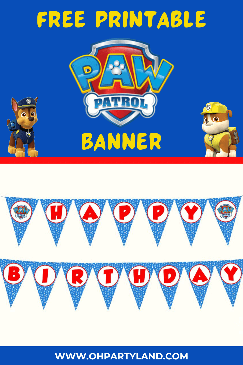 Free Printable Paw Patrol Birthday