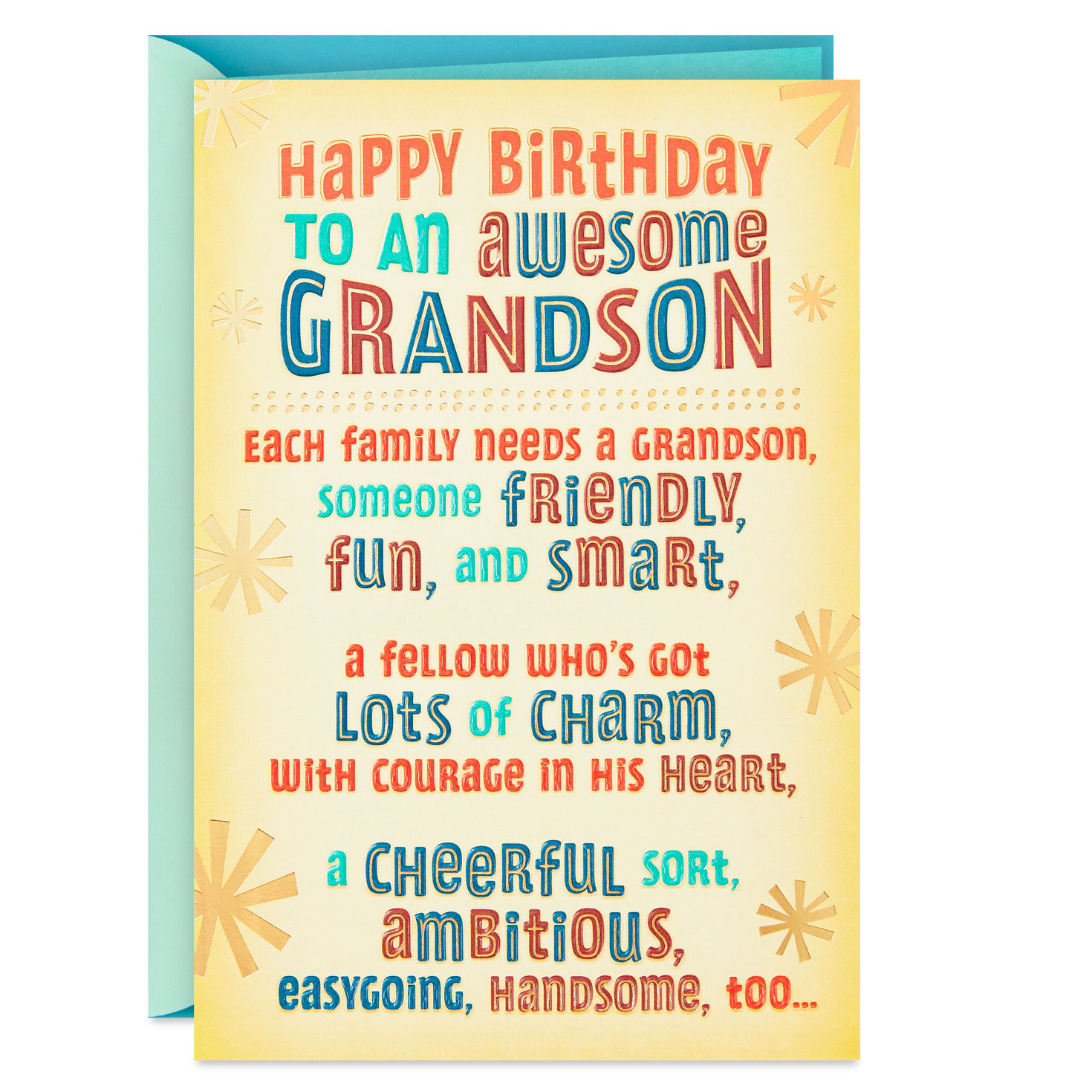Friendly Fun And Smart Birthday Card For Grandson 459MAN9027
