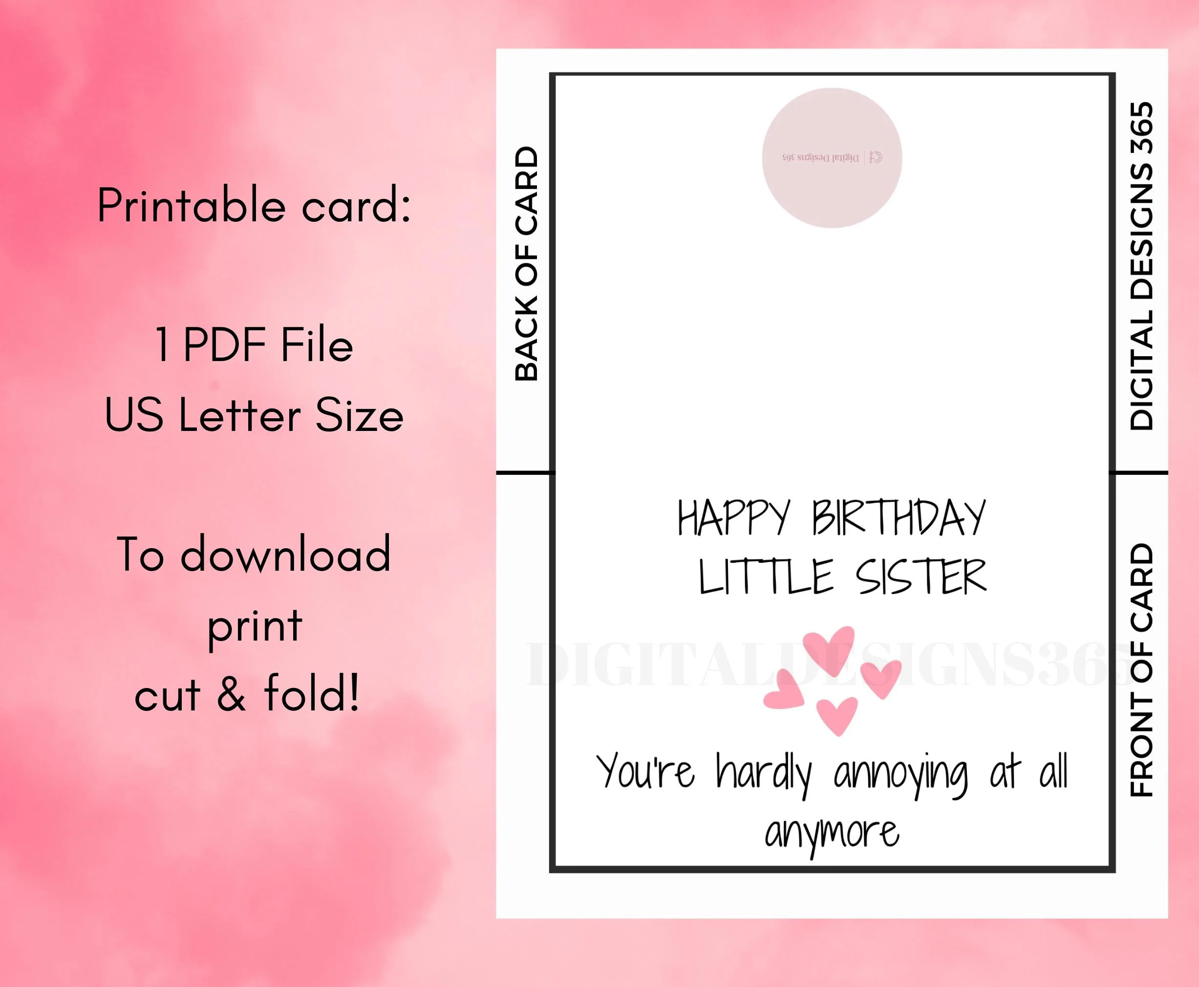 Funny Birthday Card Card For Sister