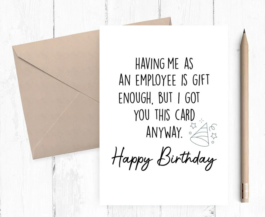 Funny Happy Birthday Boss Card Printable