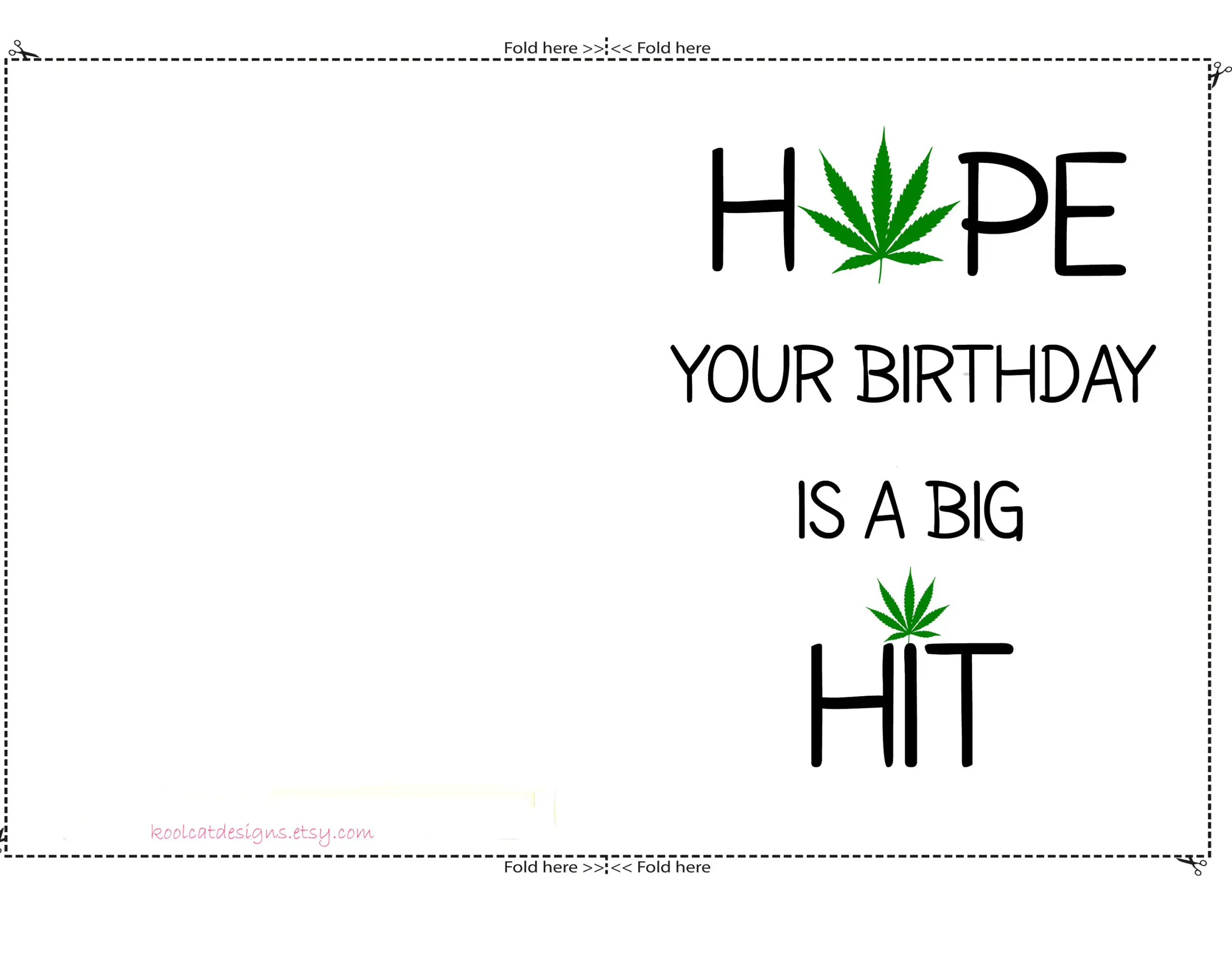 Funny Weed Birthday Card Hope Your