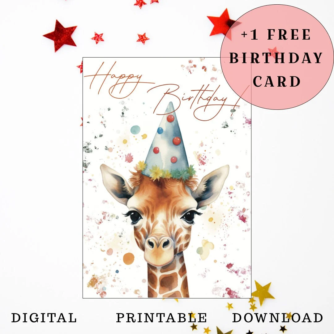 Giraffe Birthday Card Happy Birthday Giraffe Birthday Card Happy Birthday