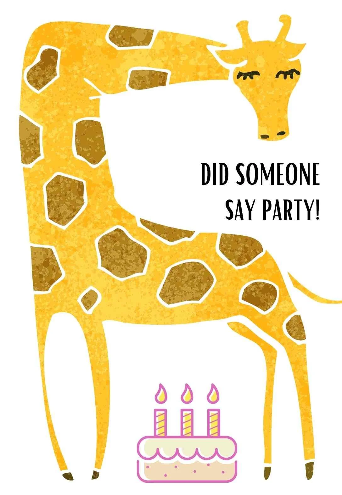 Giraffe Printable Birthday Cards Giraffe Printable Birthday Cards