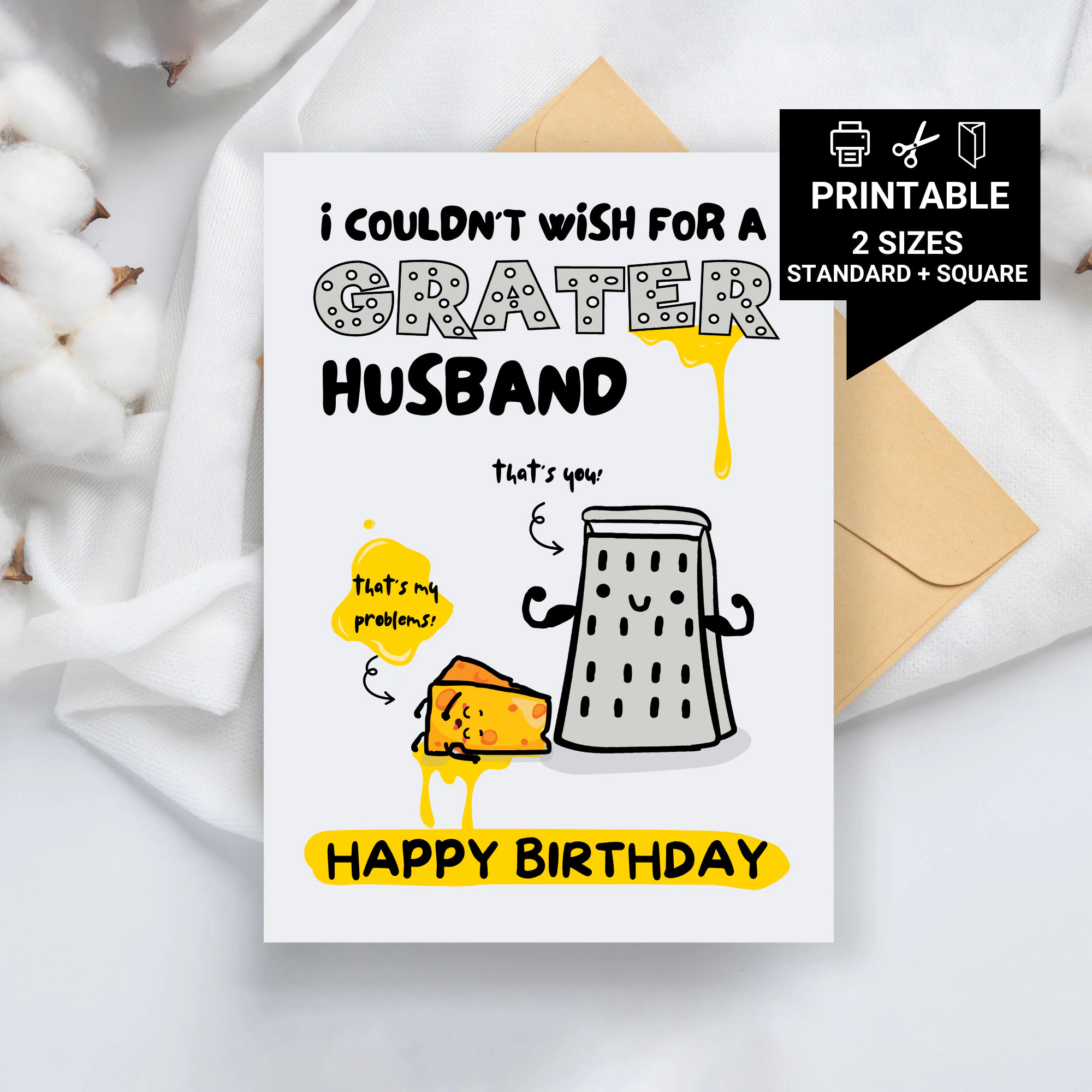 Grater Husband Funny Printable Birthday