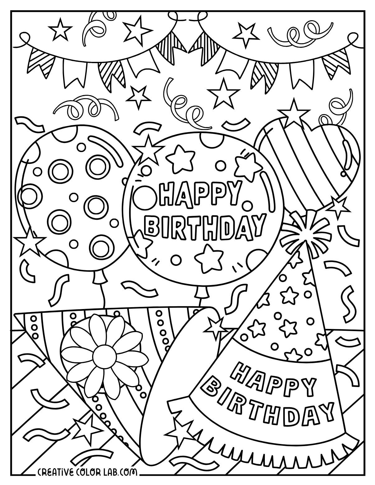 Happy Birthday Coloring Pages