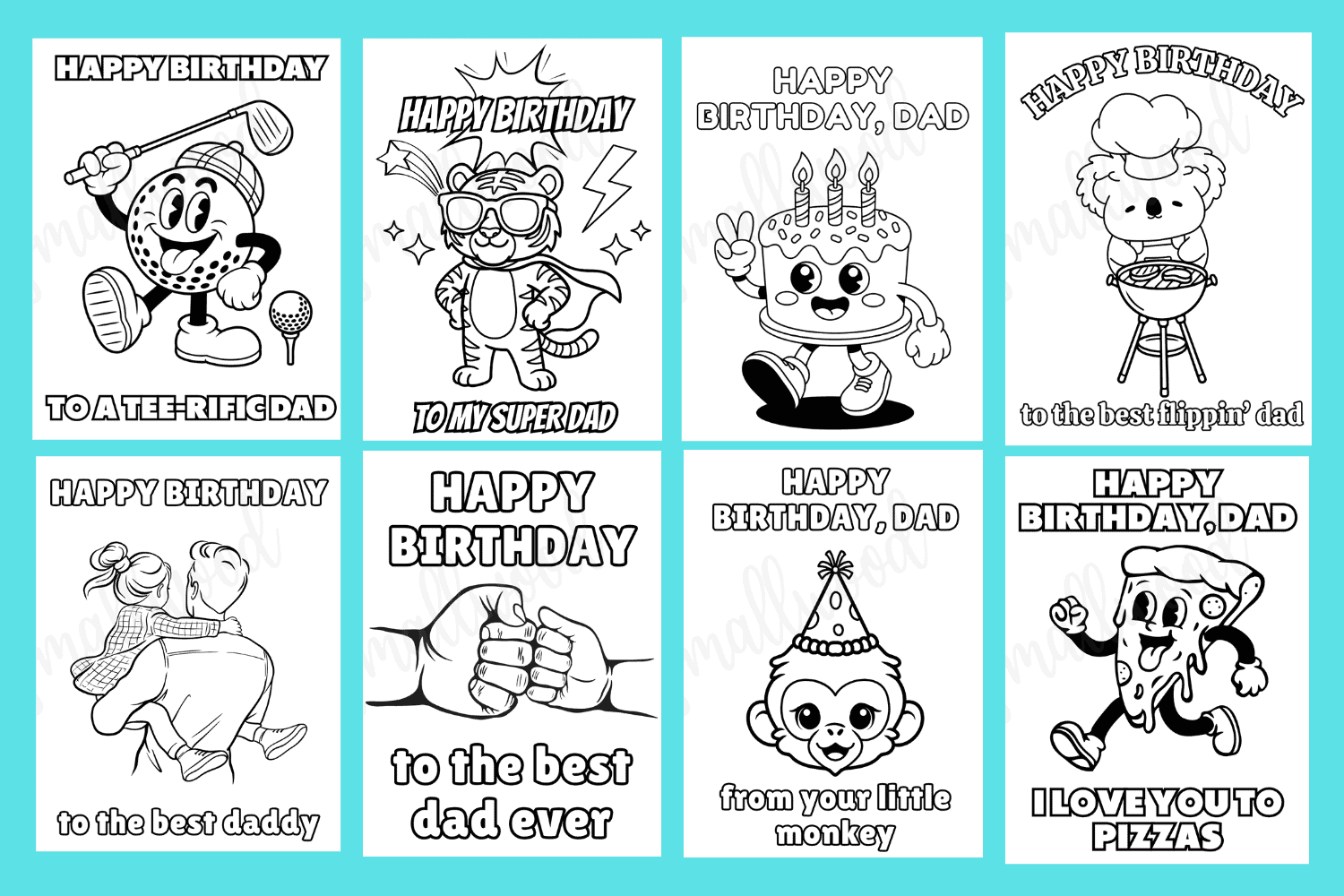 Happy Birthday Dad Cards To Color Happy Birthday Dad Cards To Color