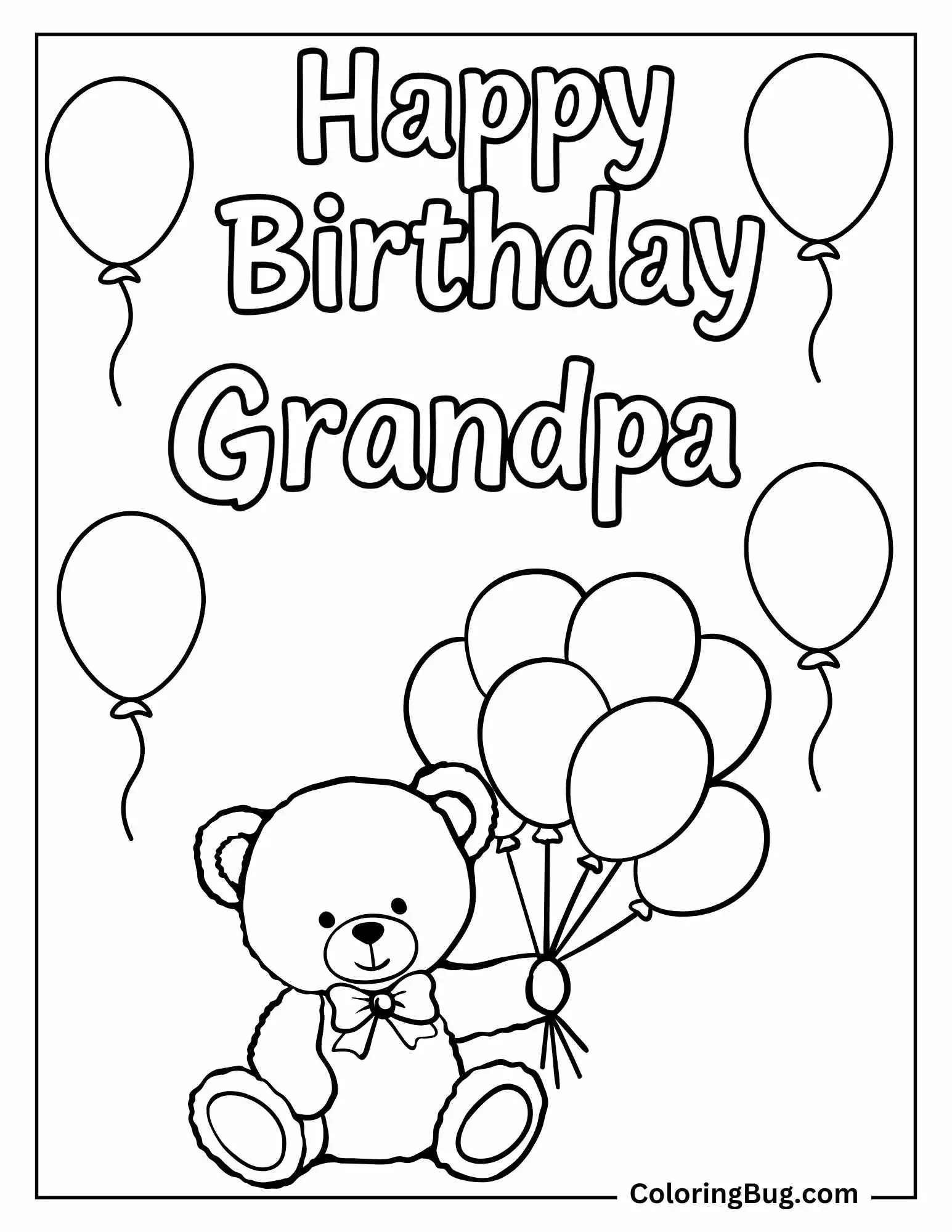 Happy Birthday Grandpa Coloring Pages Happy Birthday Grandpa Coloring Pages