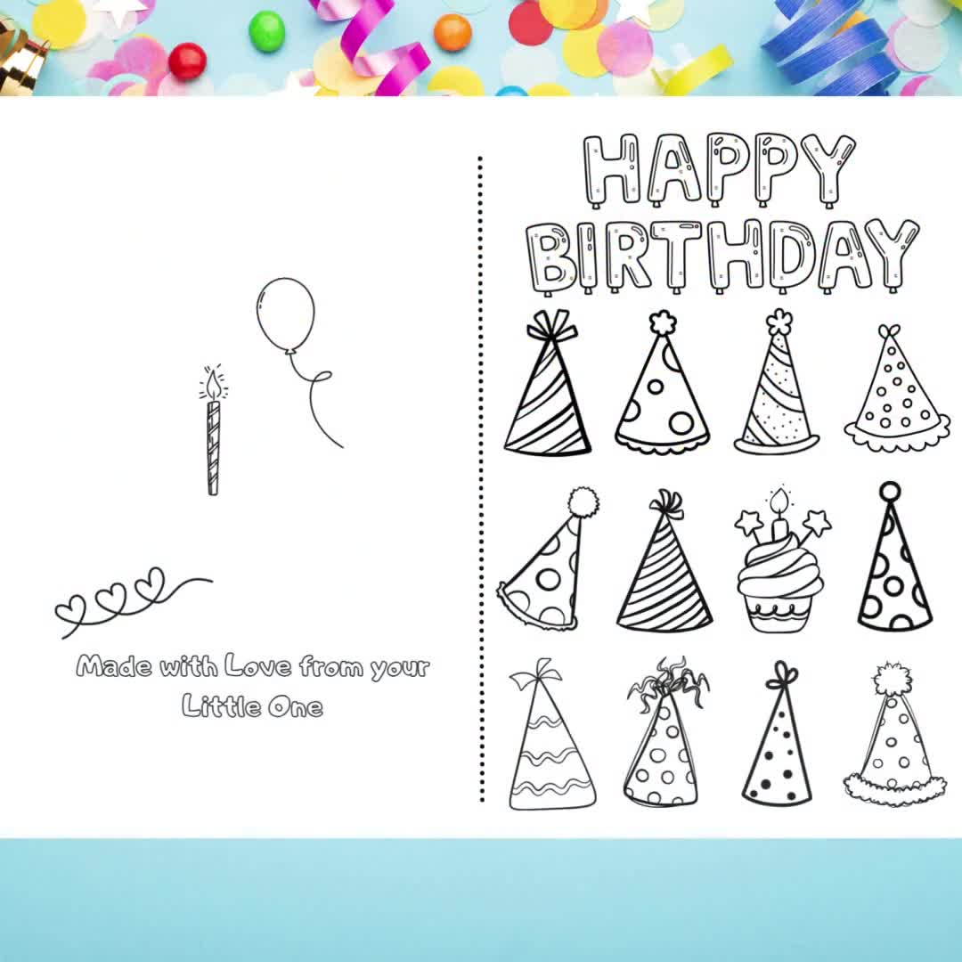 Happy Birthday Printable Foldable Kid Happy Birthday Printable Foldable Kid