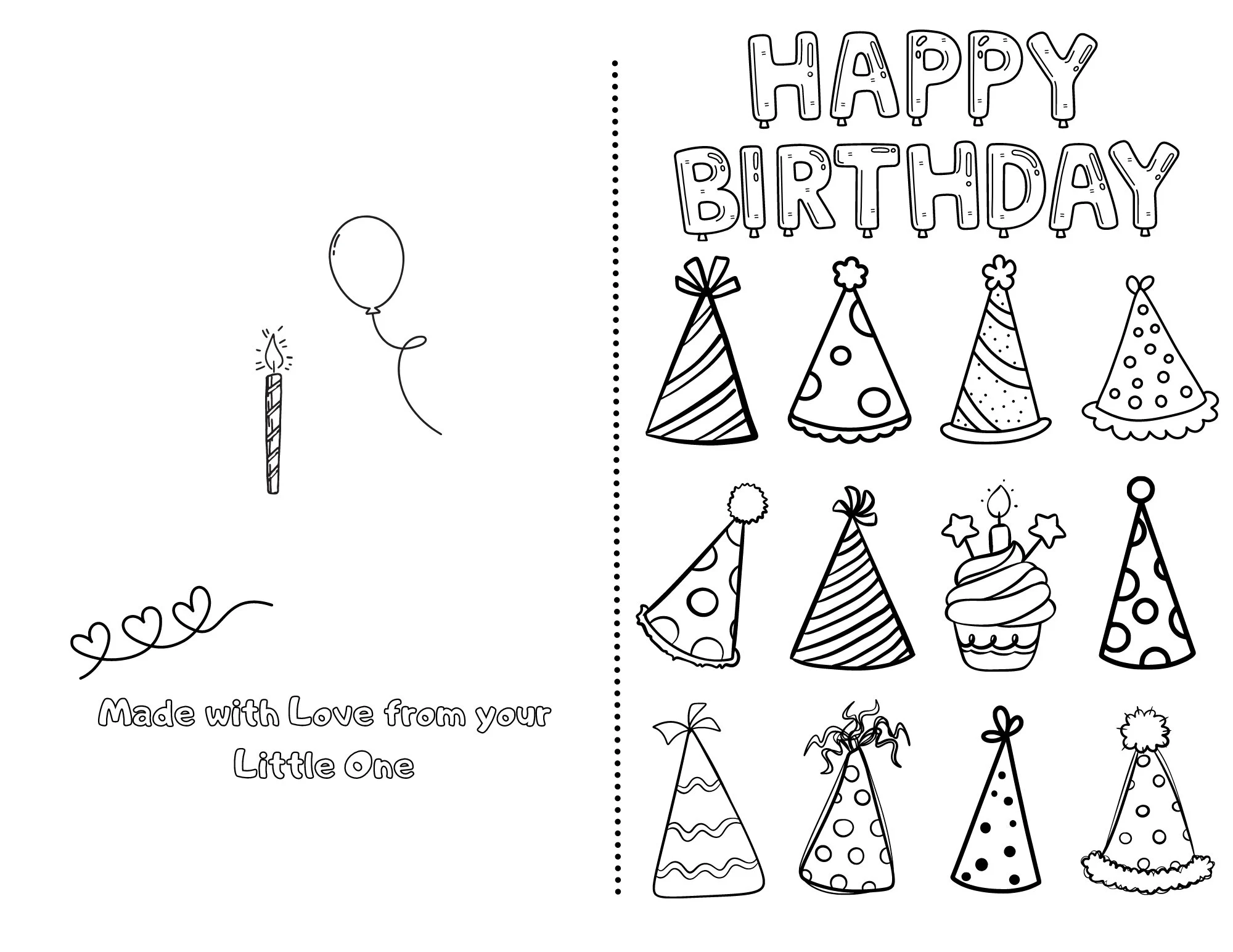 Happy Birthday Printable Foldable Kid Happy Birthday Printable Foldable Kid