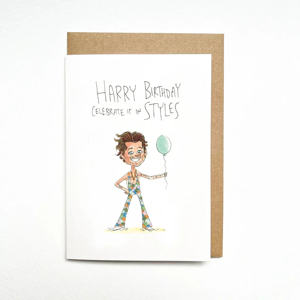 Harry Birthday Celebrate In Styles Greeting Card Harry Birthday Celebrate In Styles Greeting Card