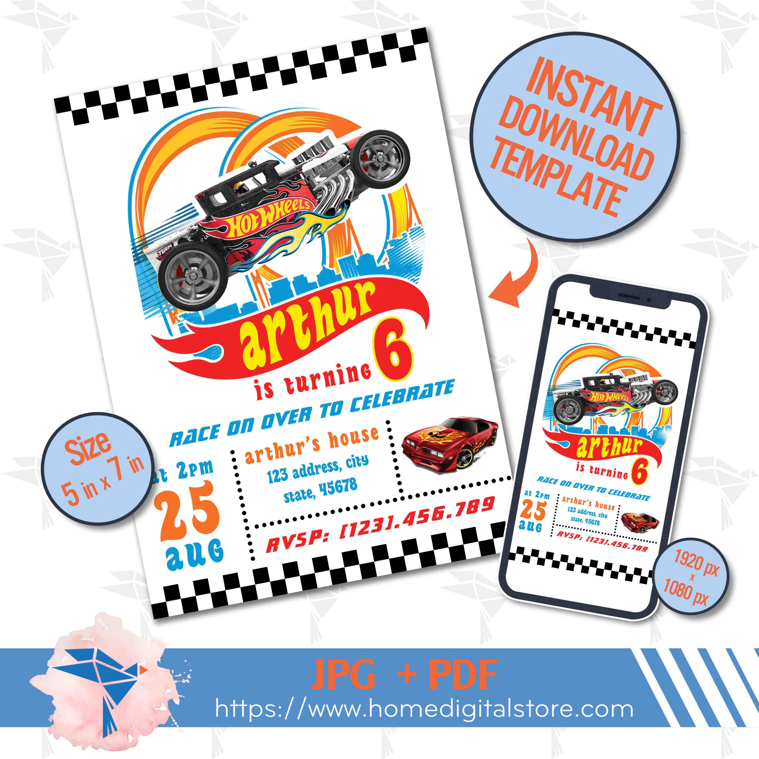Hot Wheels Birthday Invitation Jpg Pdf 2 Hot Wheels Birthday Invitation Jpg Pdf 2