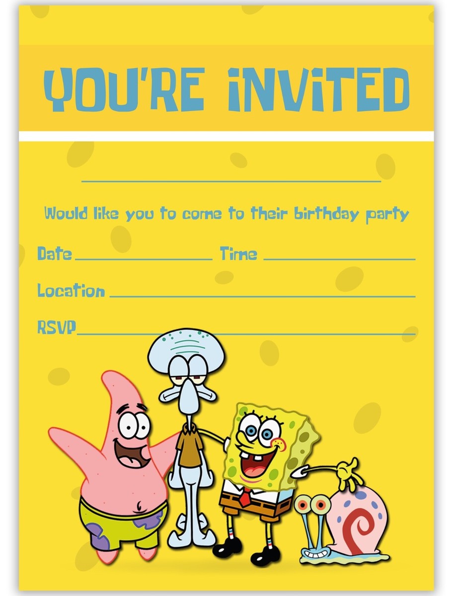 Spongebob Birthday Card Printable Spongebob Birthday Card Printable