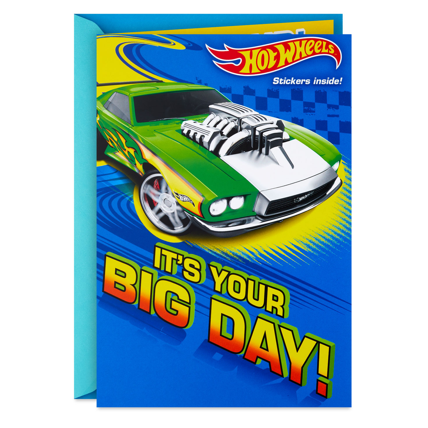 Mattel Hot Wheels Rev It Up Birthday Card With Stickers 459HKB9143