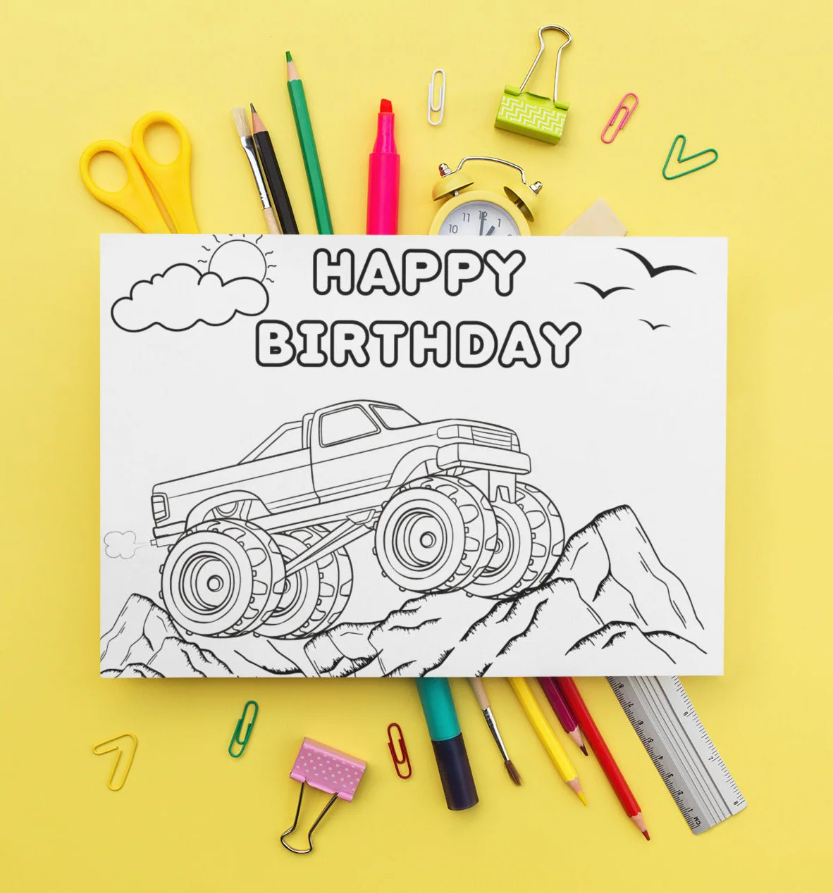 Free Printable Monster Truck Birthday Cards Free Printable Monster Truck Birthday Cards