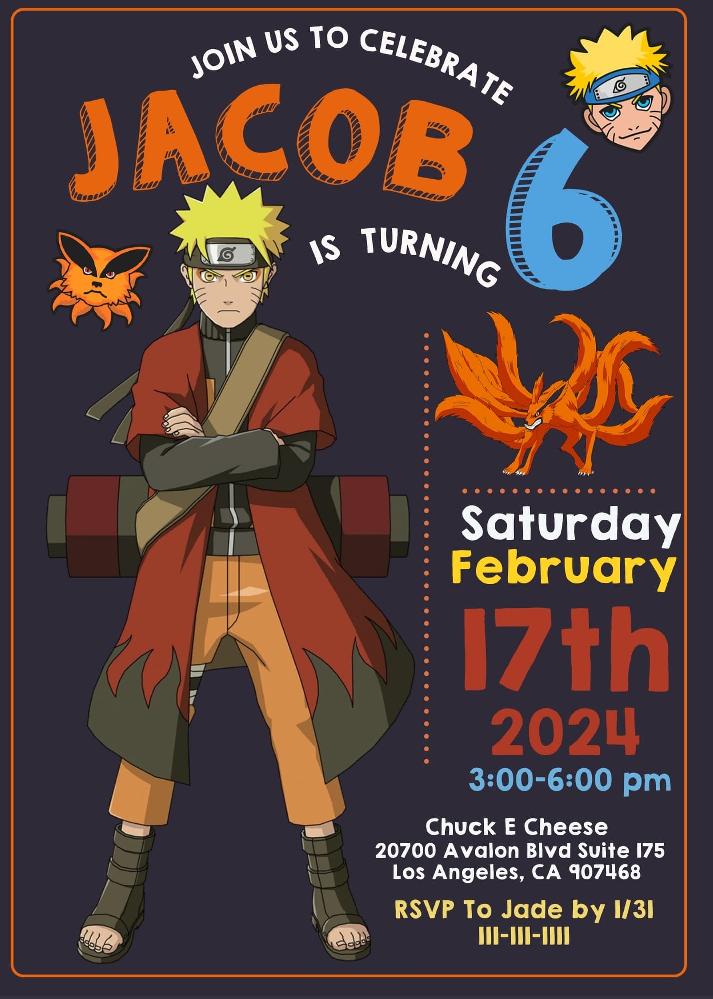 Naruto Birthday Invitation Template Naruto Birthday Invitation Template