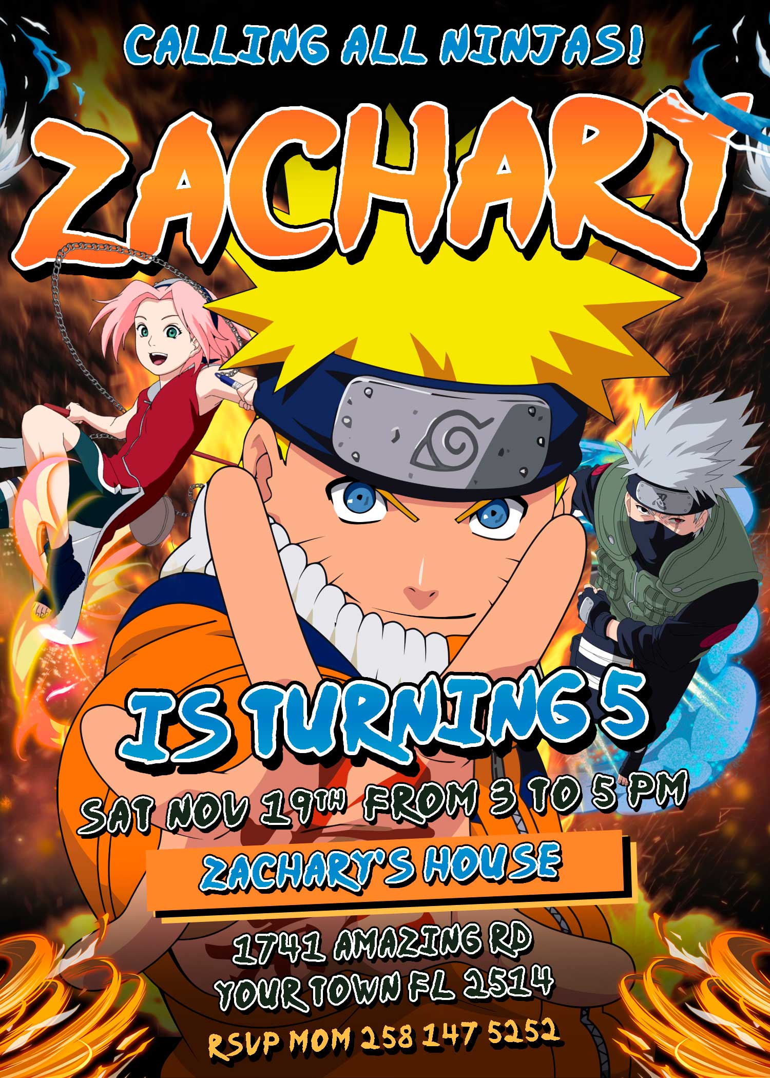 Naruto Birthday Invite