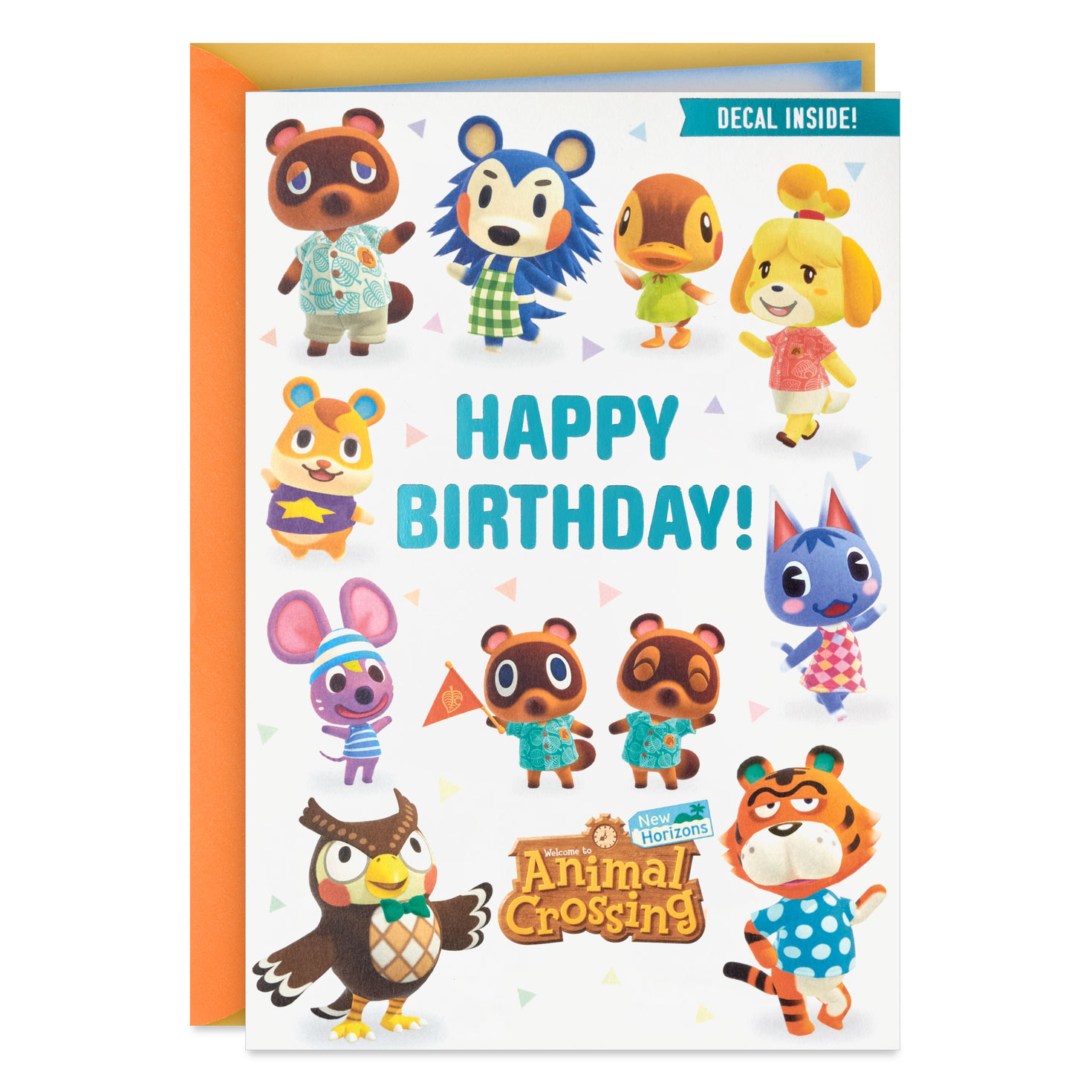 Nintendo Animal Crossing New Horizons Special Day Birthday Card For Kids With Decal 499HKB9165