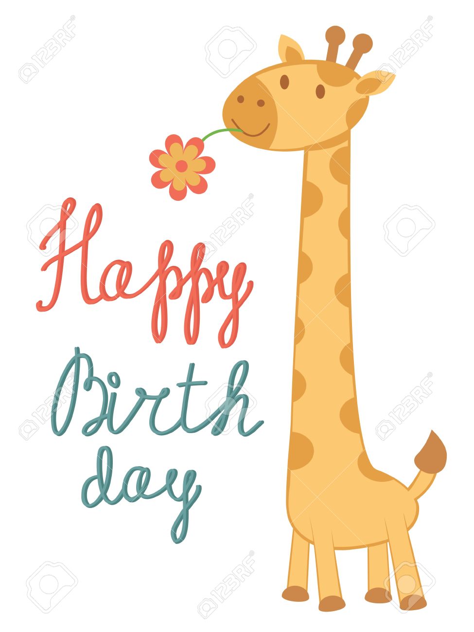 Photo 17710710 Cute Happy Birthday Card With Giraffe Photo 17710710 Cute Happy Birthday Card With Giraffe